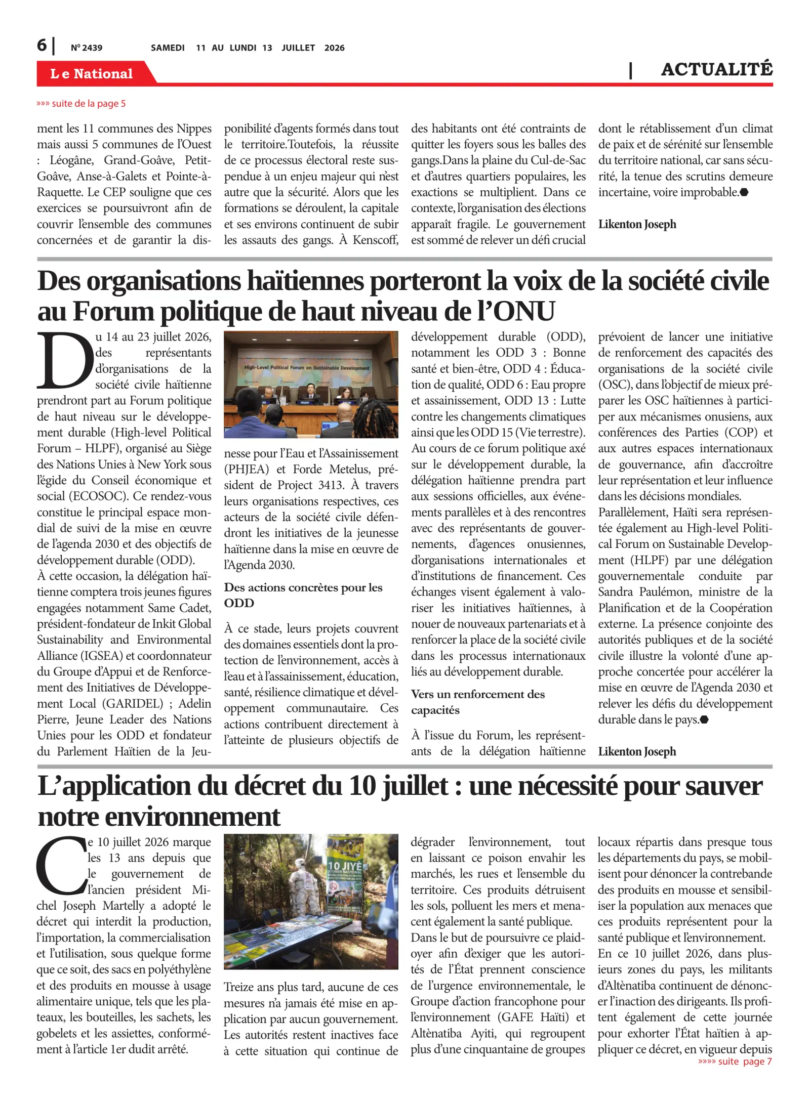 Page 6 de l'édition 2439