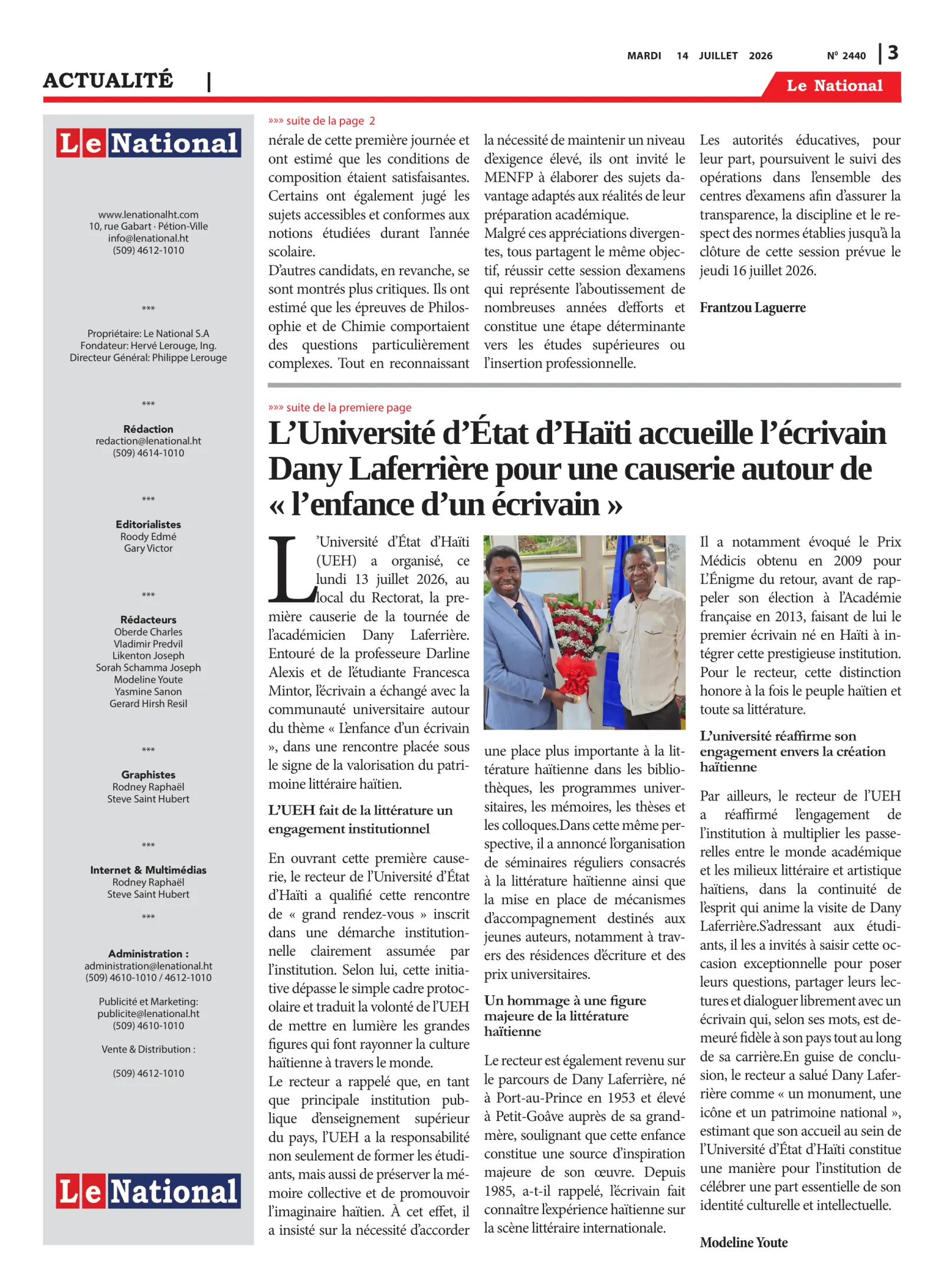 Page 3 de l'édition 2440
