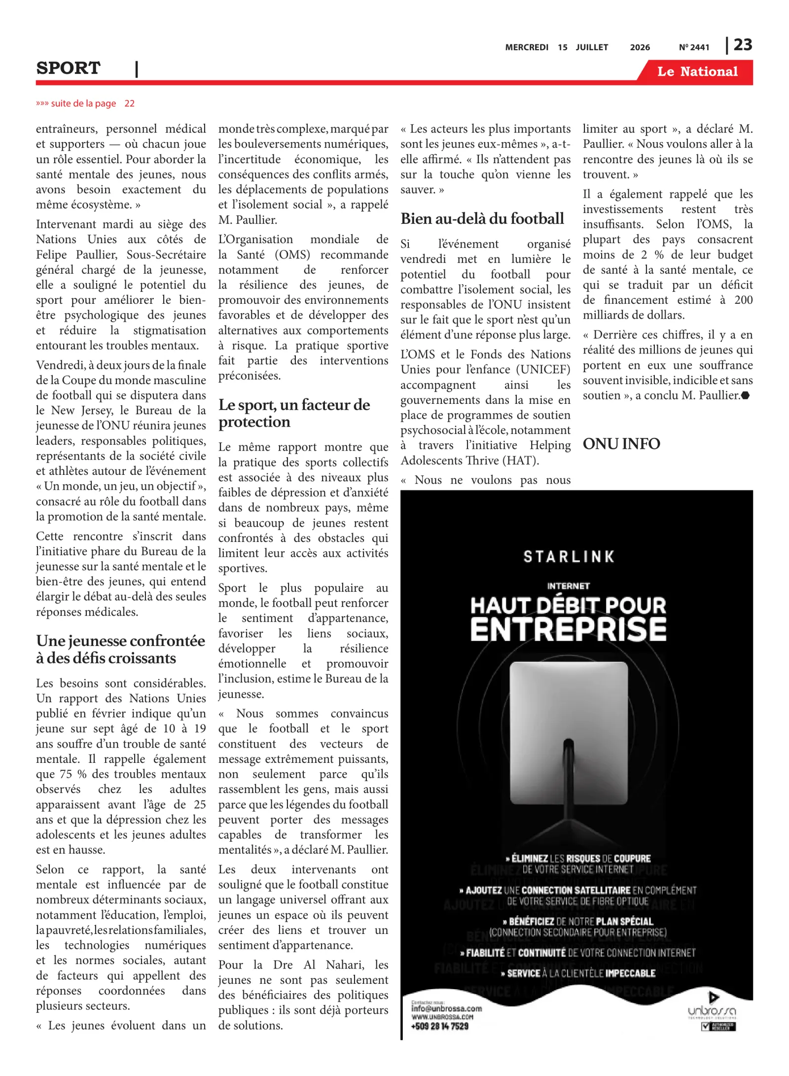 Page 23 de l'édition 2441