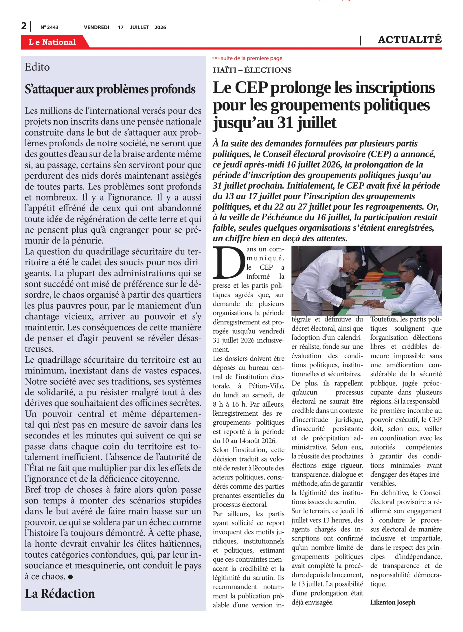 Page 2 de l'édition 2443