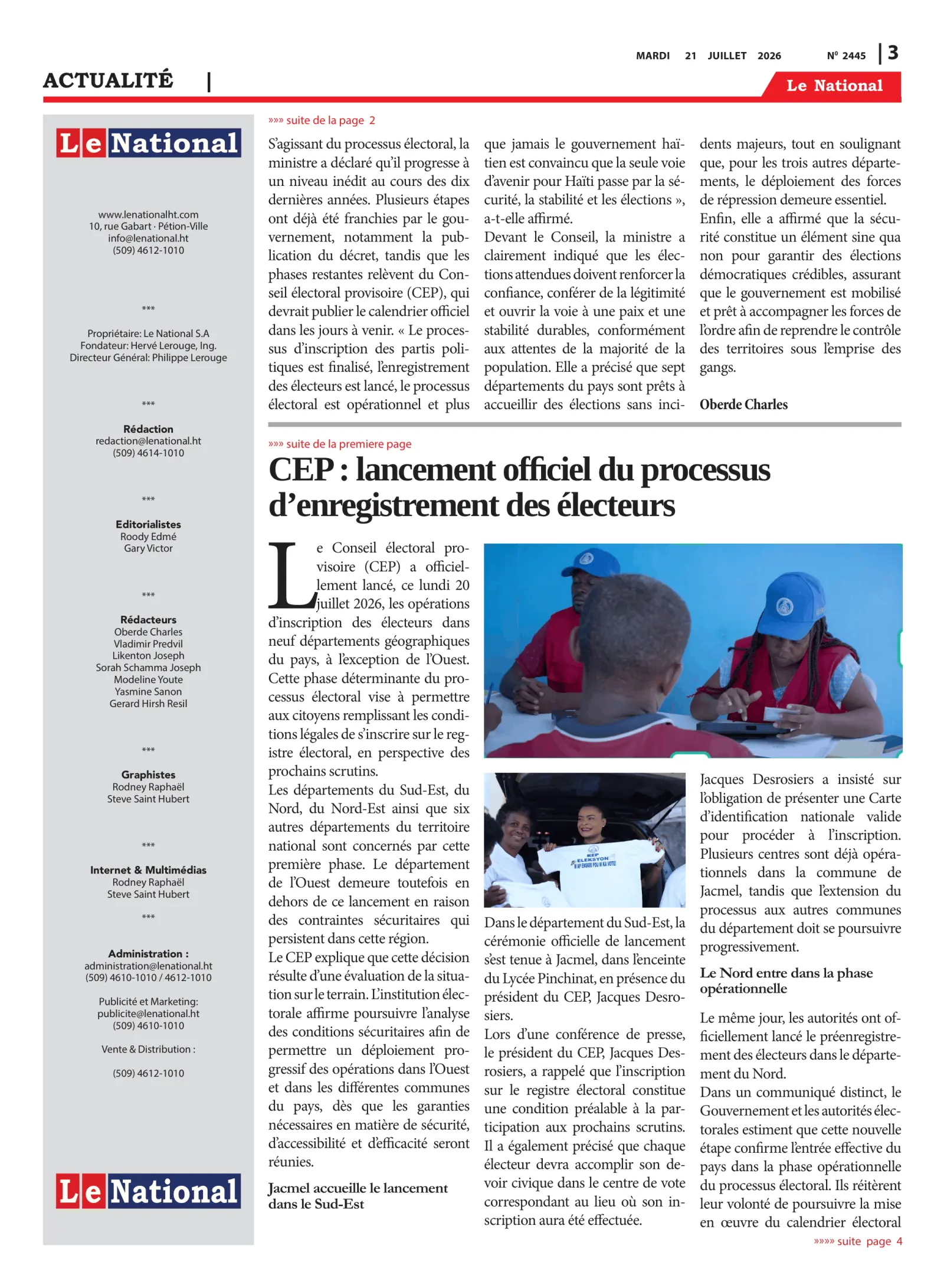 Page 3 de l'édition 2445
