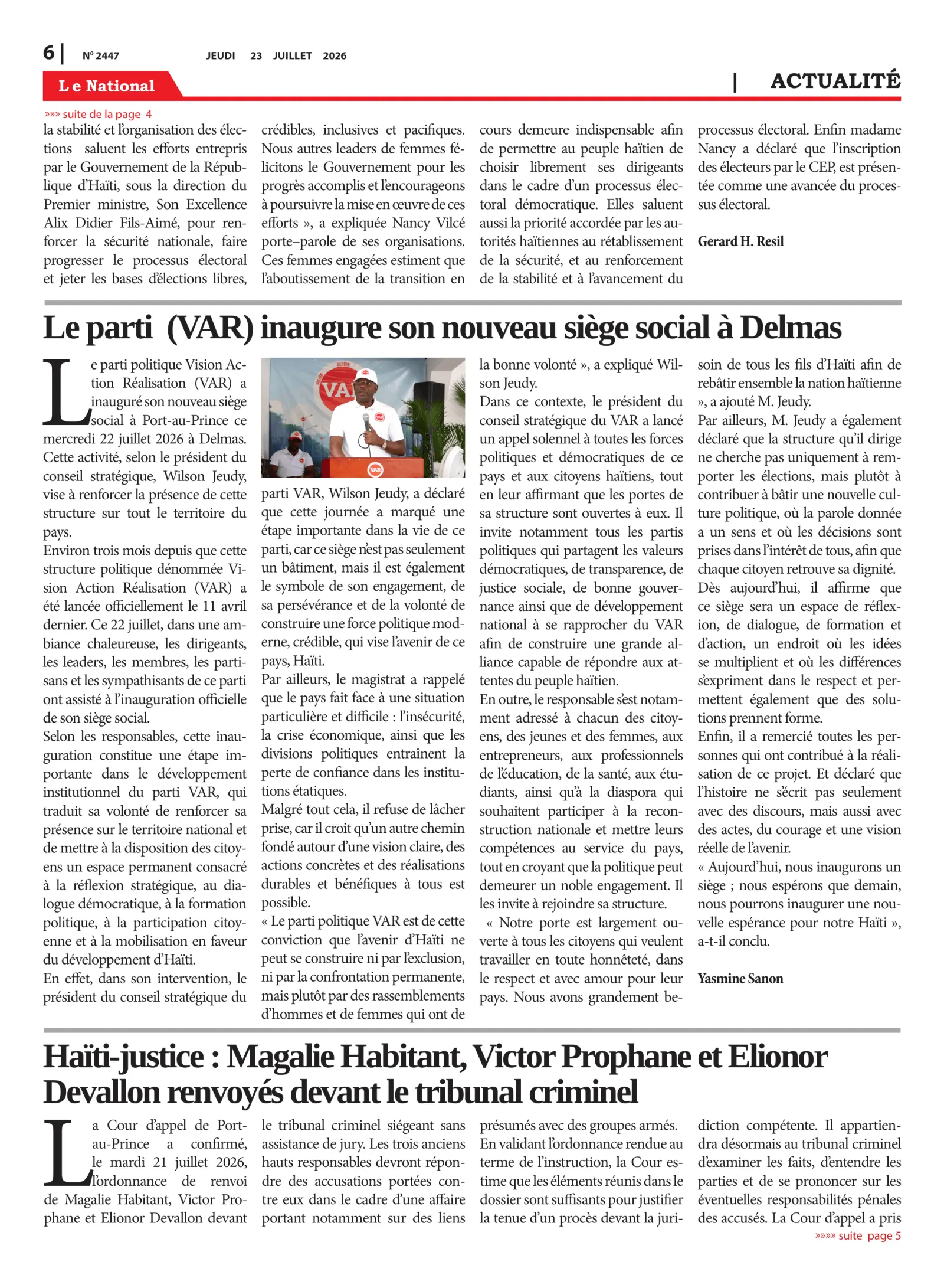 Page 6 de l'édition 2447