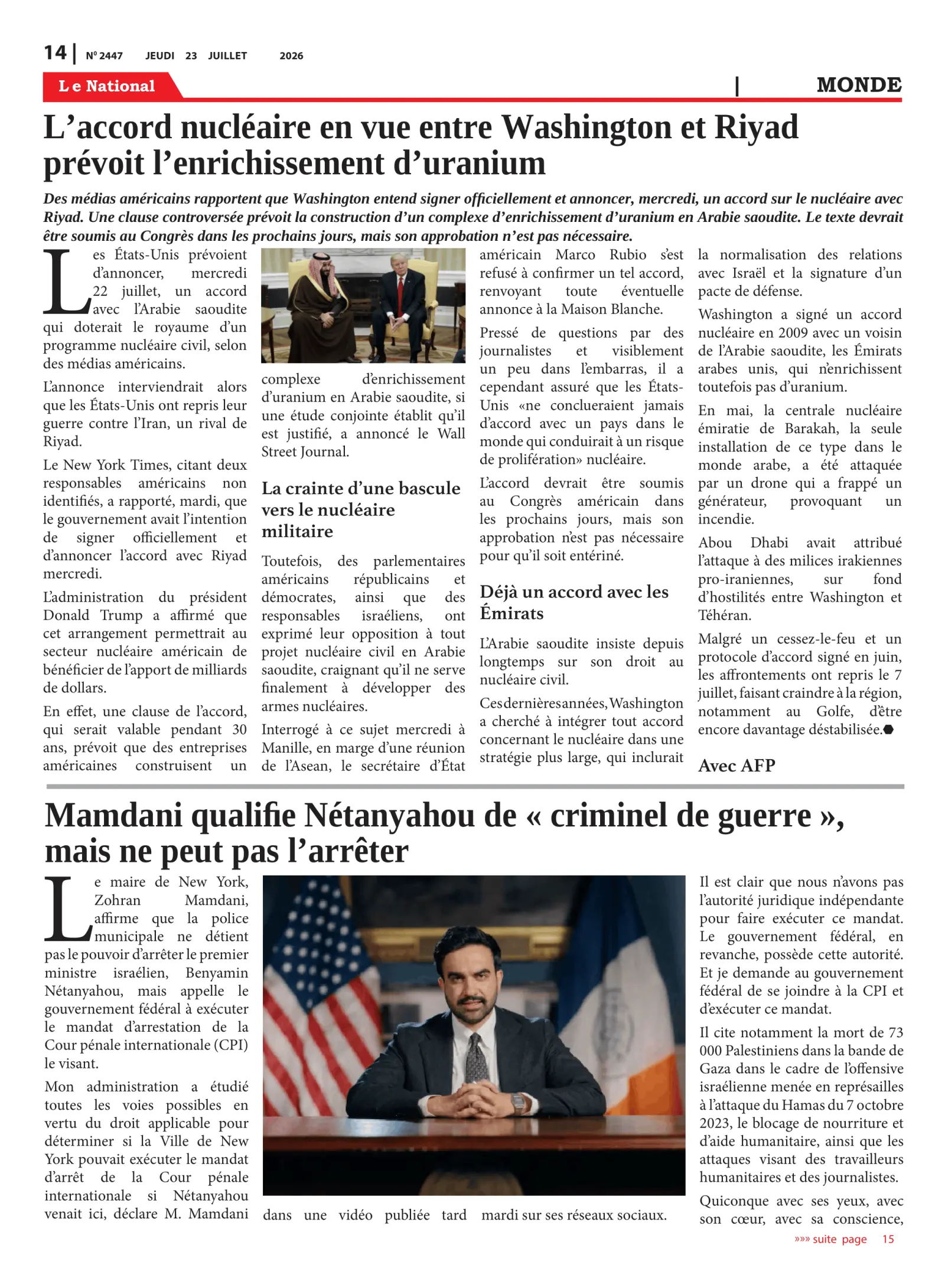Page 14 de l'édition 2447