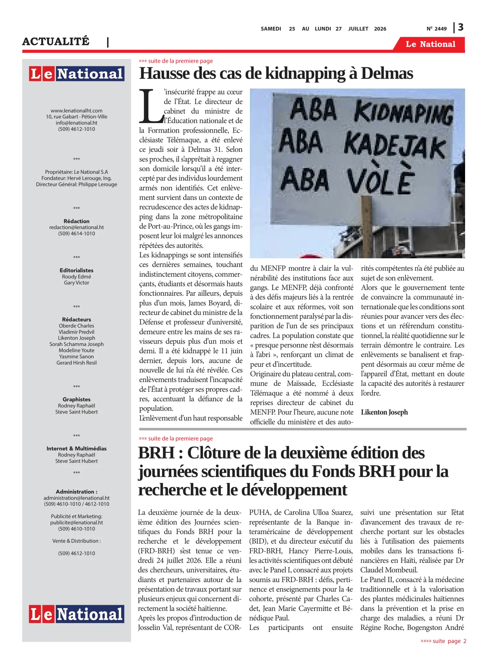 Page 3 de l'édition 2449