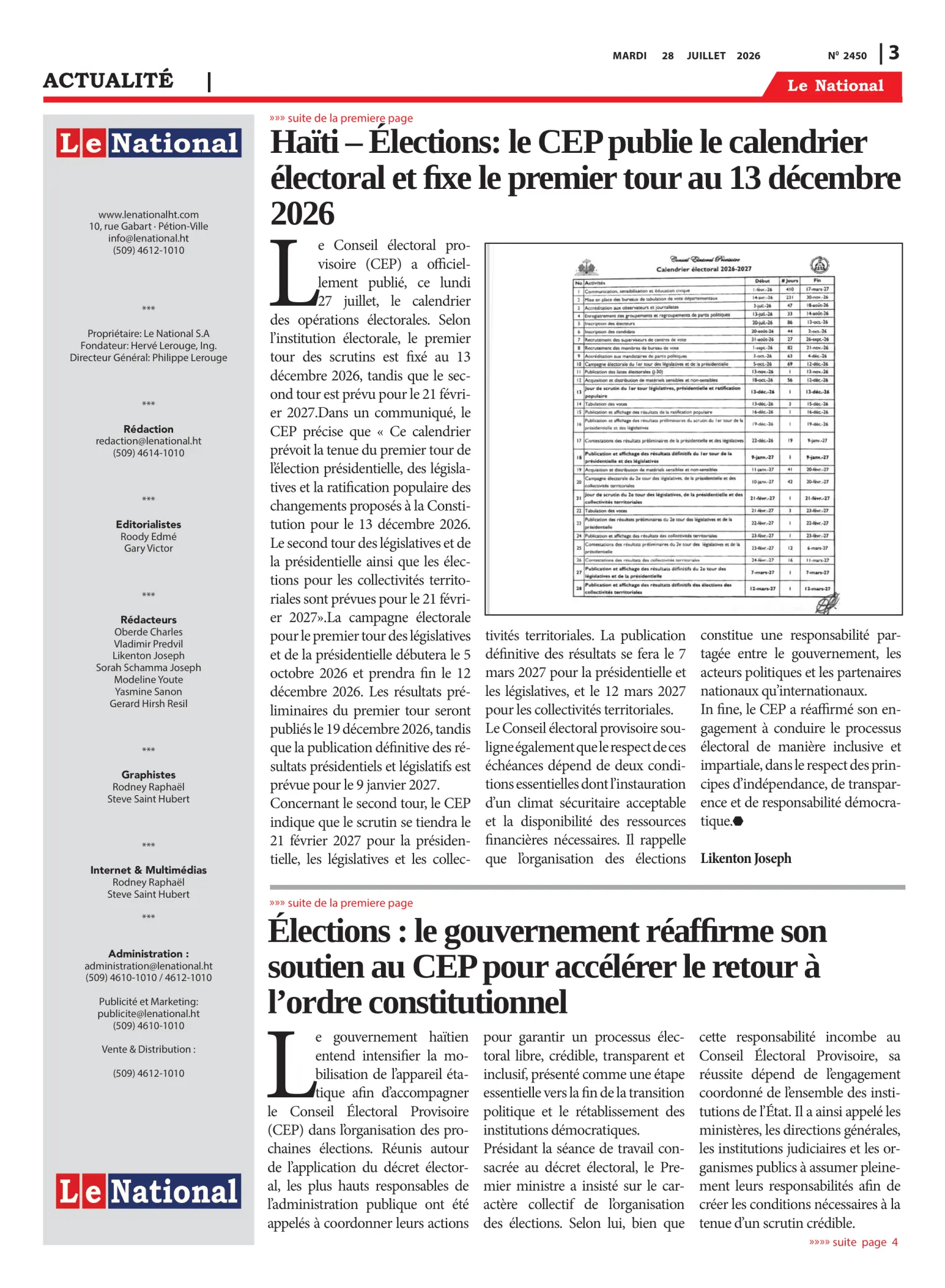 Page 3 de l'édition 2450