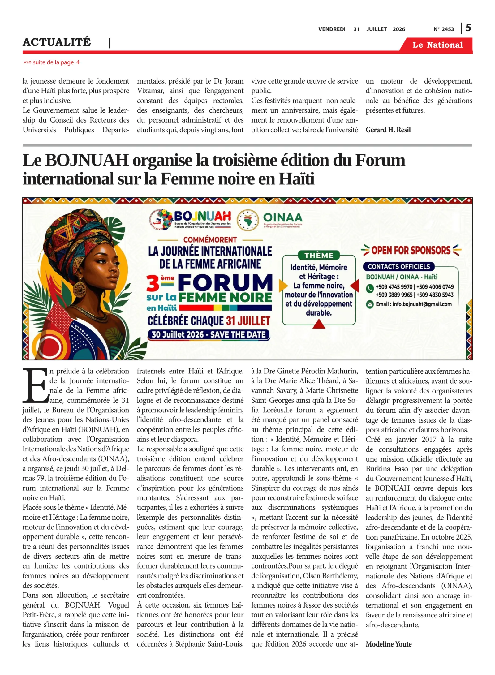 Page 5 de l'édition 2453