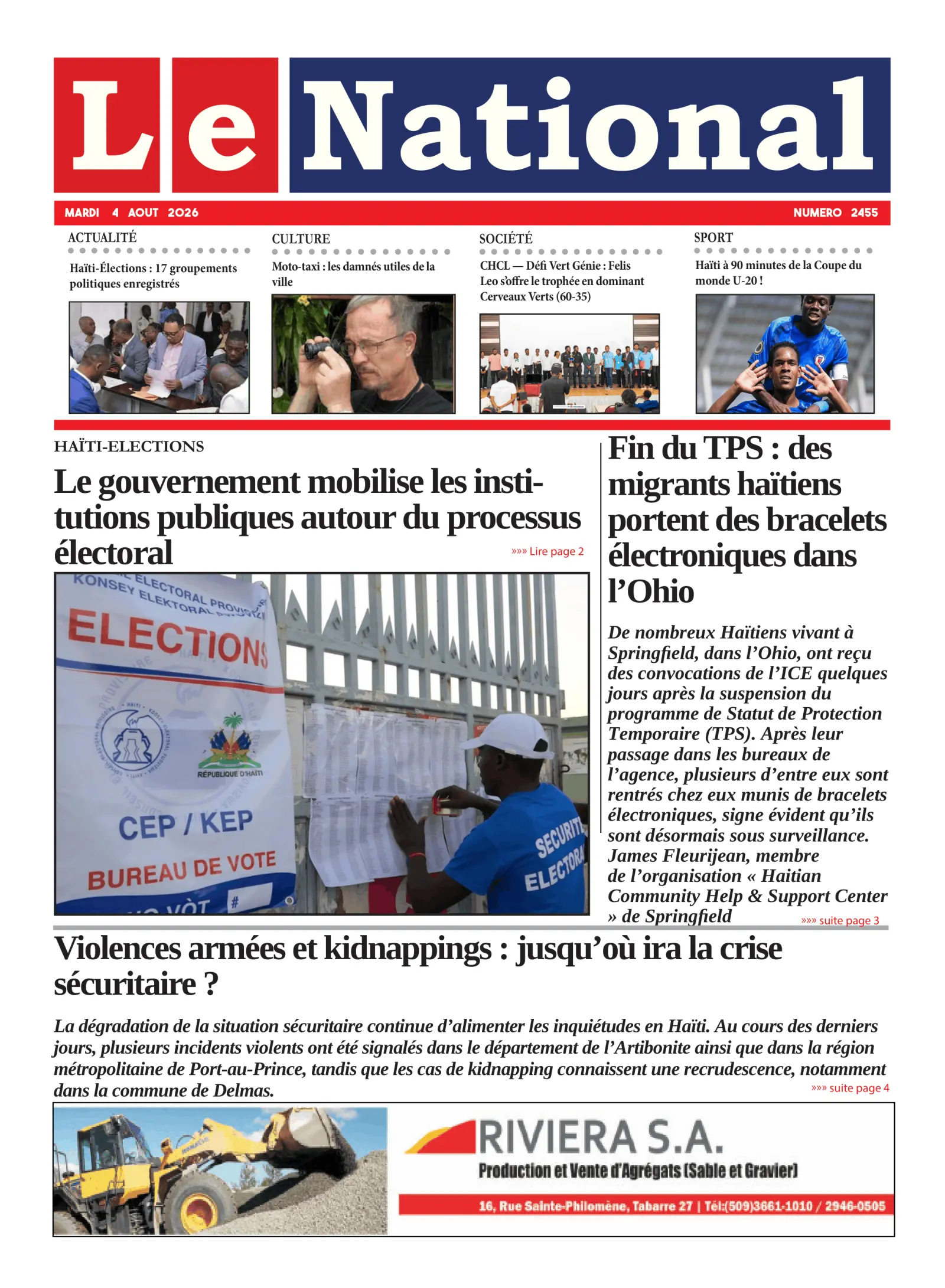 Page 1 de l'édition 2455
