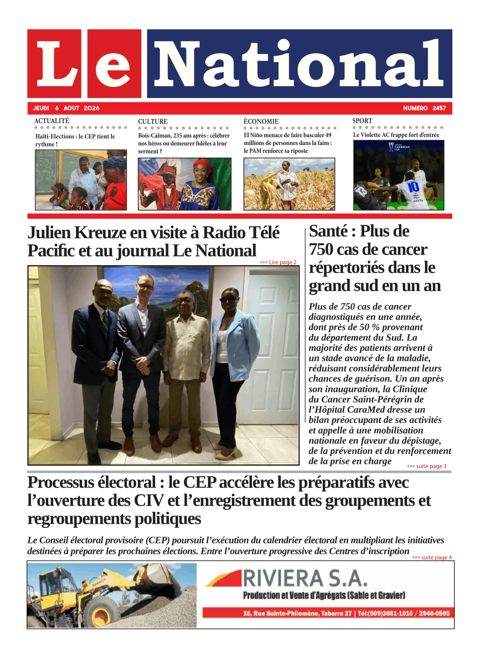 Page 1 de l'édition 2457