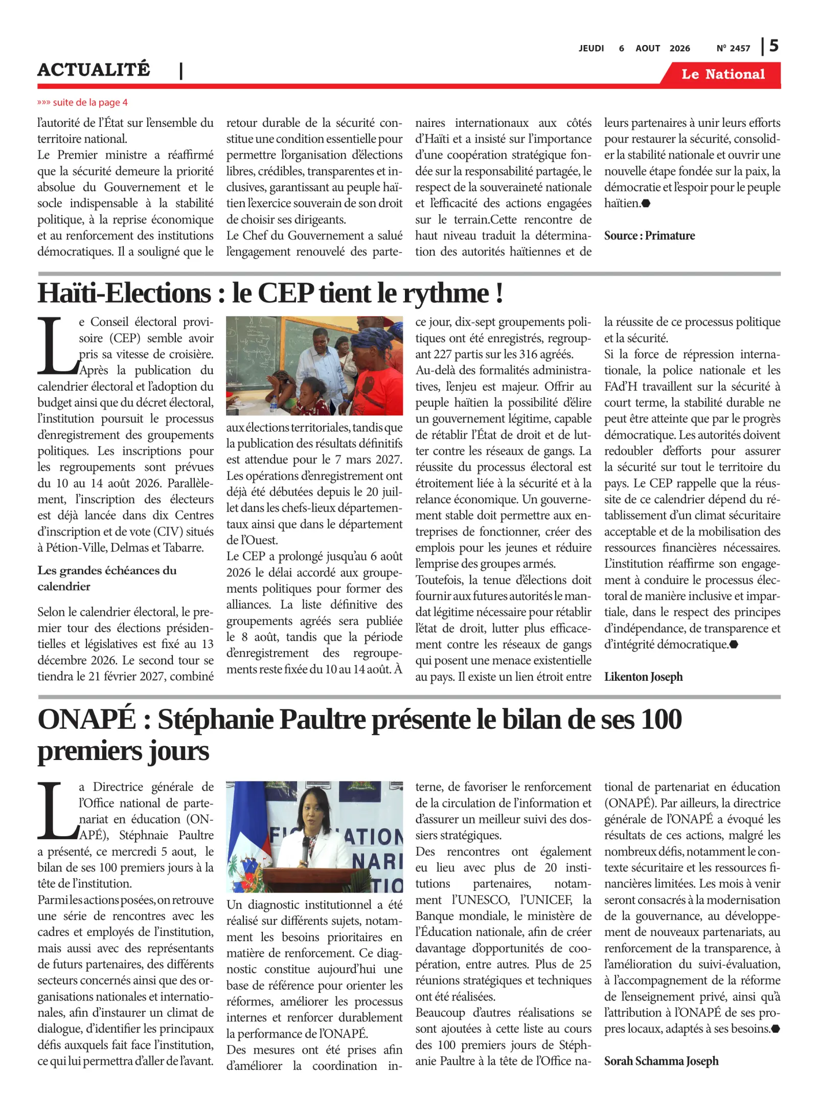 Page 5 de l'édition 2457