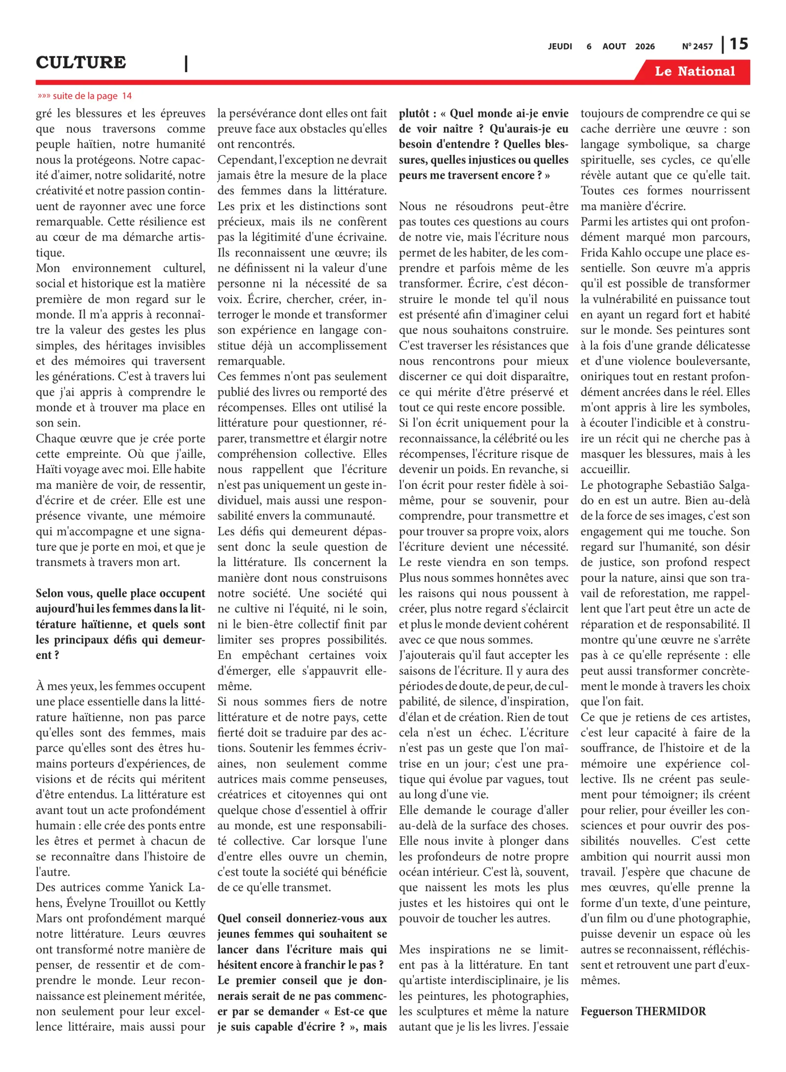 Page 14 de l'édition 2457