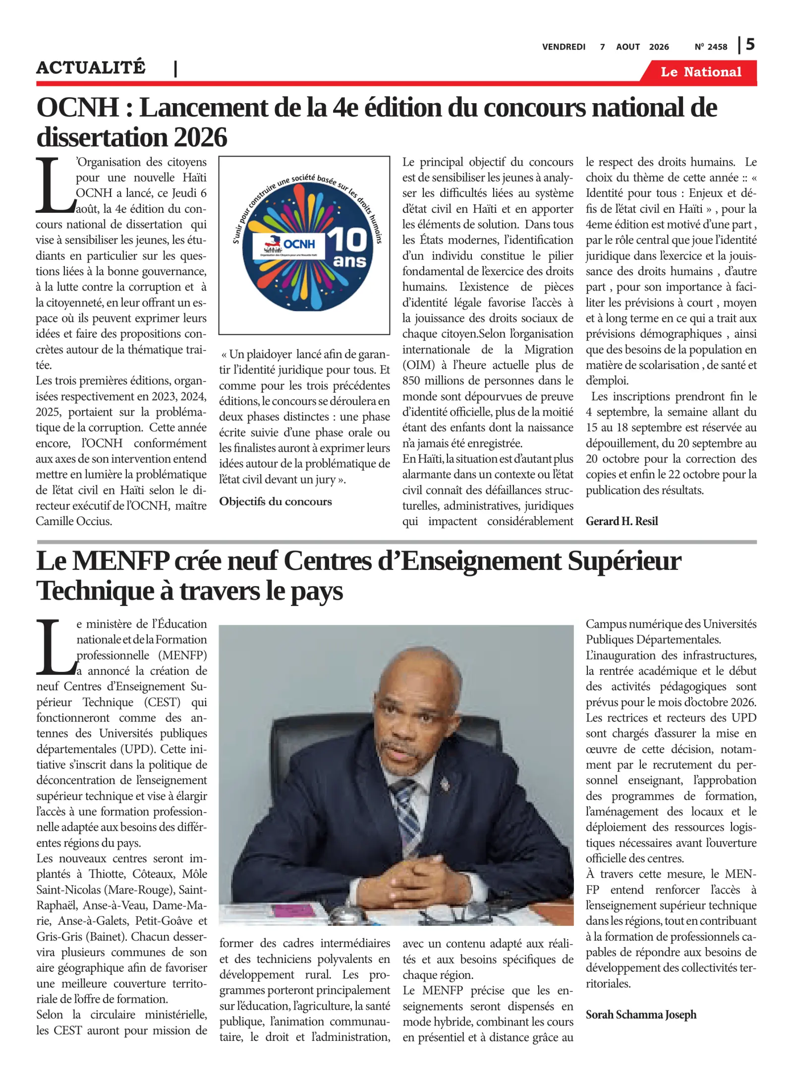 Page 5 de l'édition 2458