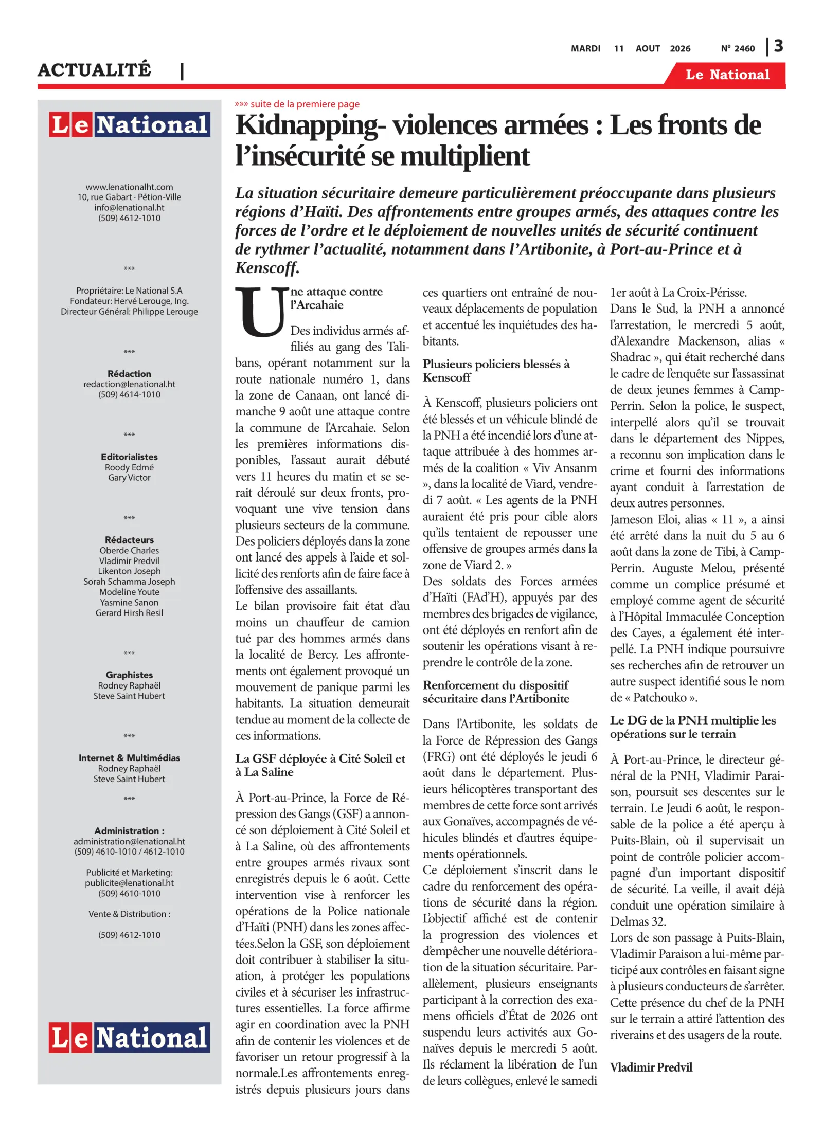 Page 3 de l'édition 2460