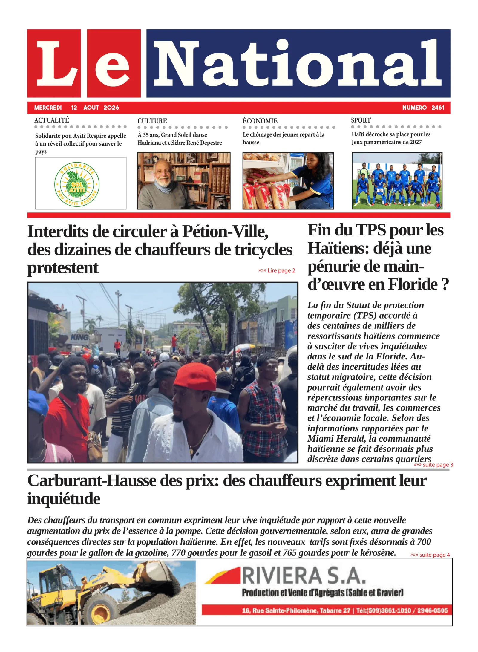 Page 1 de l'édition 2461