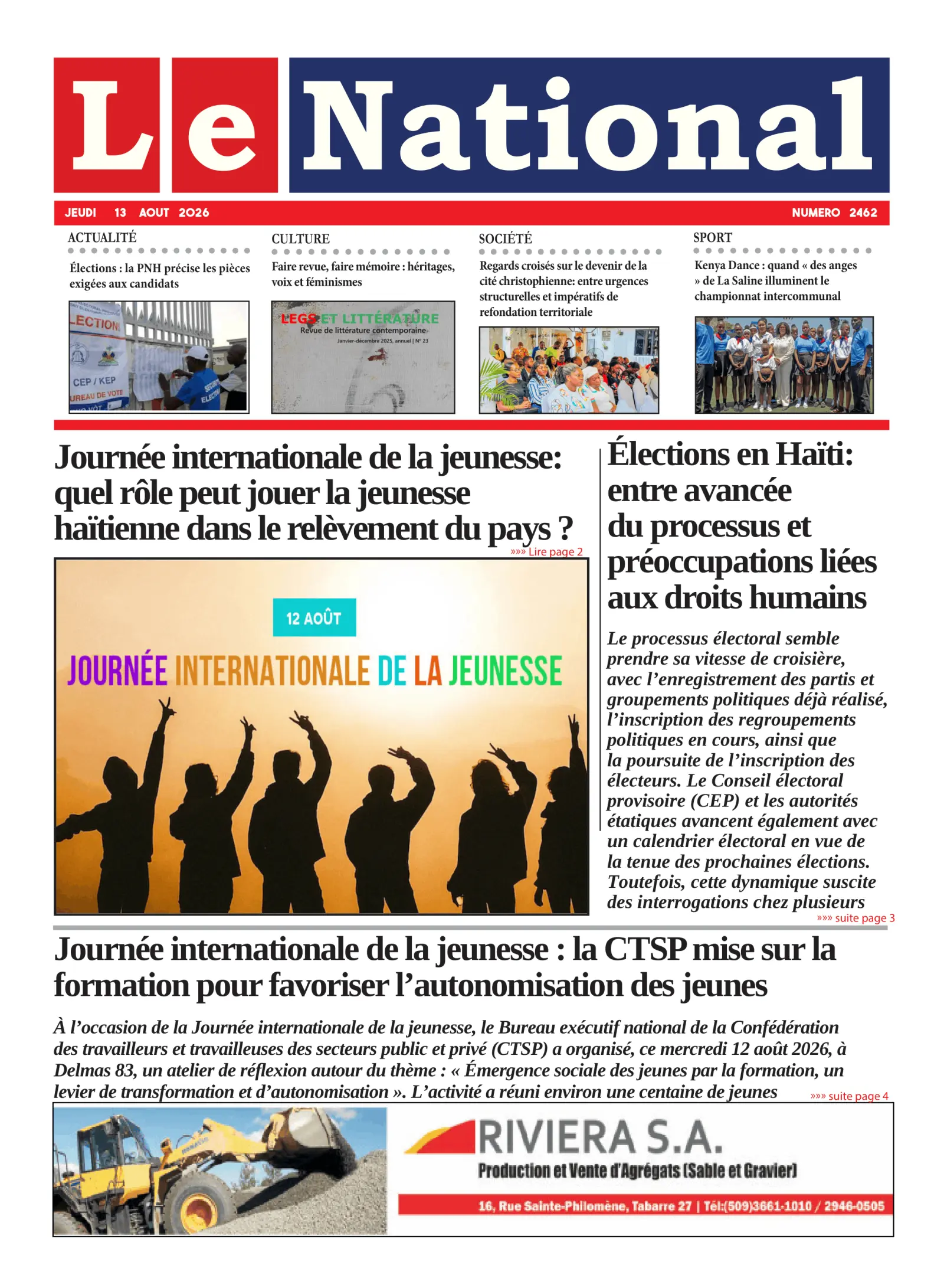 Page 1 de l'édition 2462