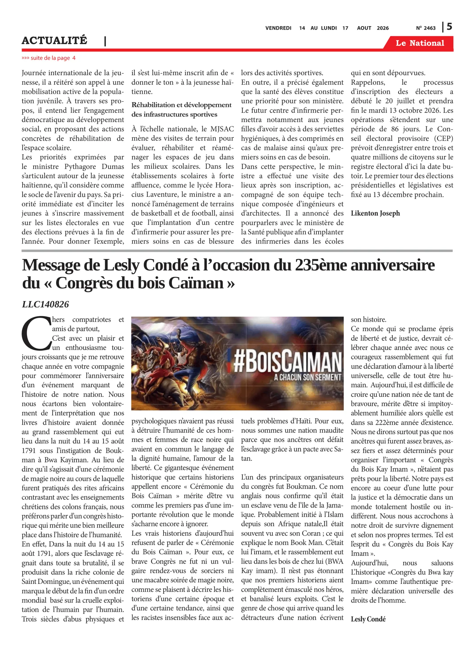 Page 5 de l'édition 2463