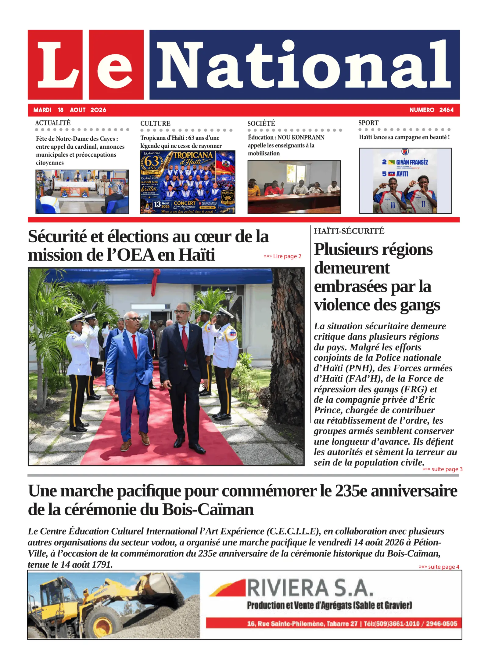 Page 1 de l'édition 2464