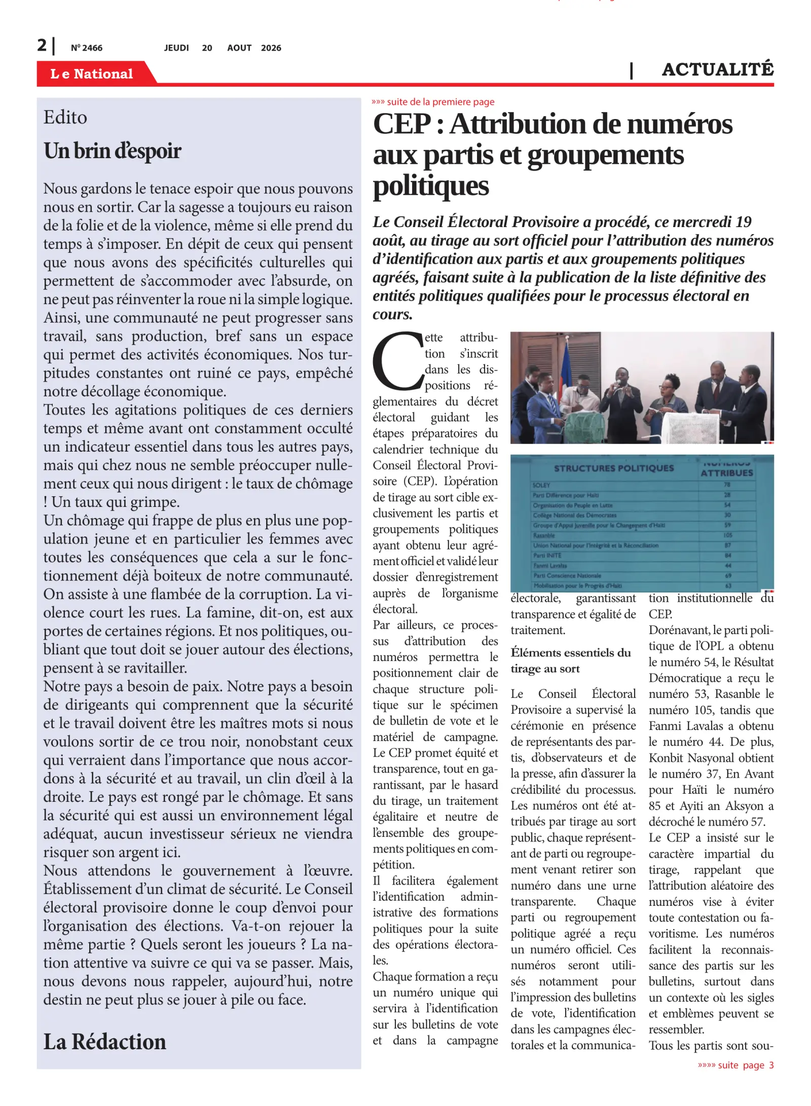 Page 2 de l'édition 2466