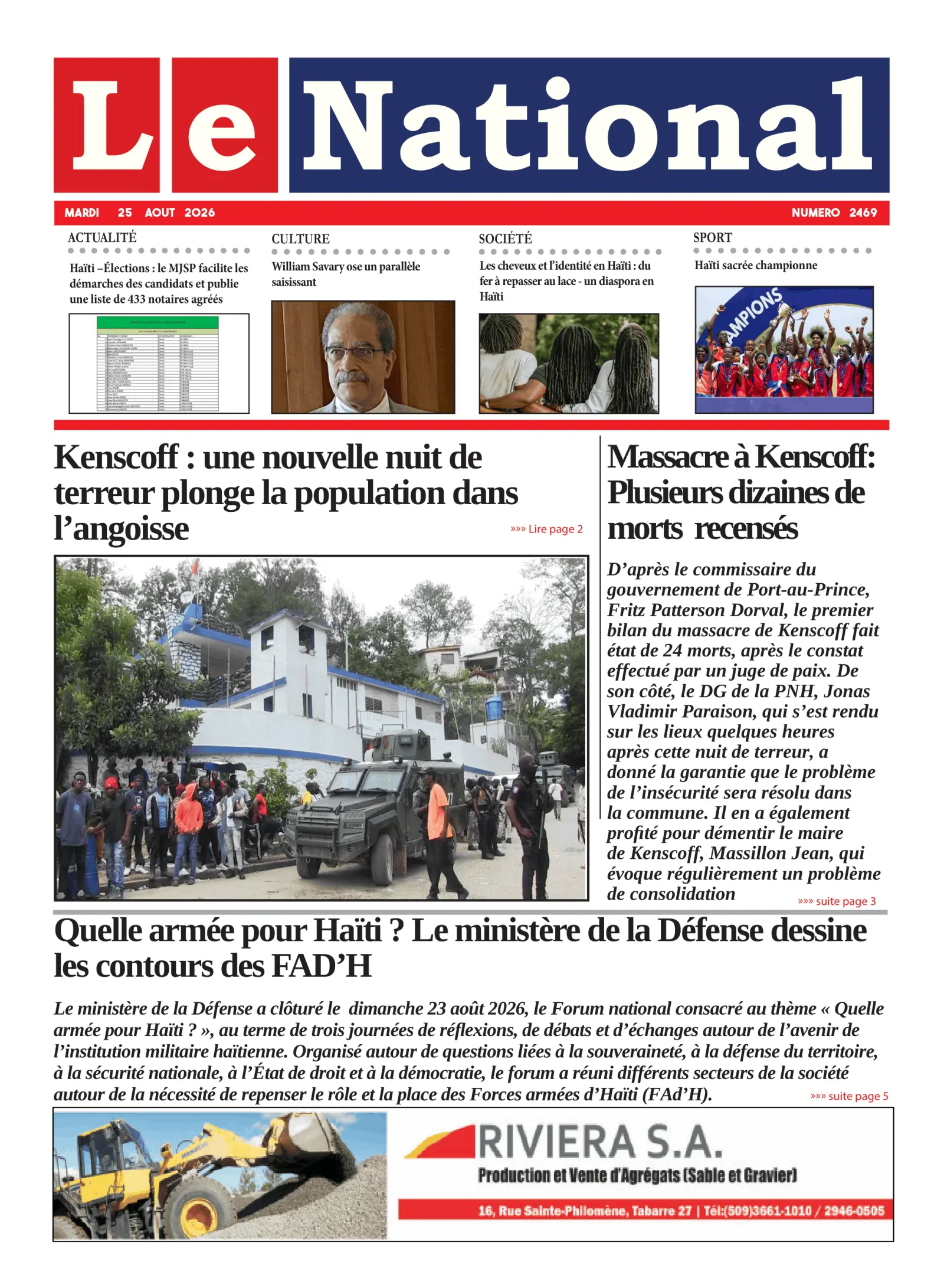 Page 1 de l'édition 2469