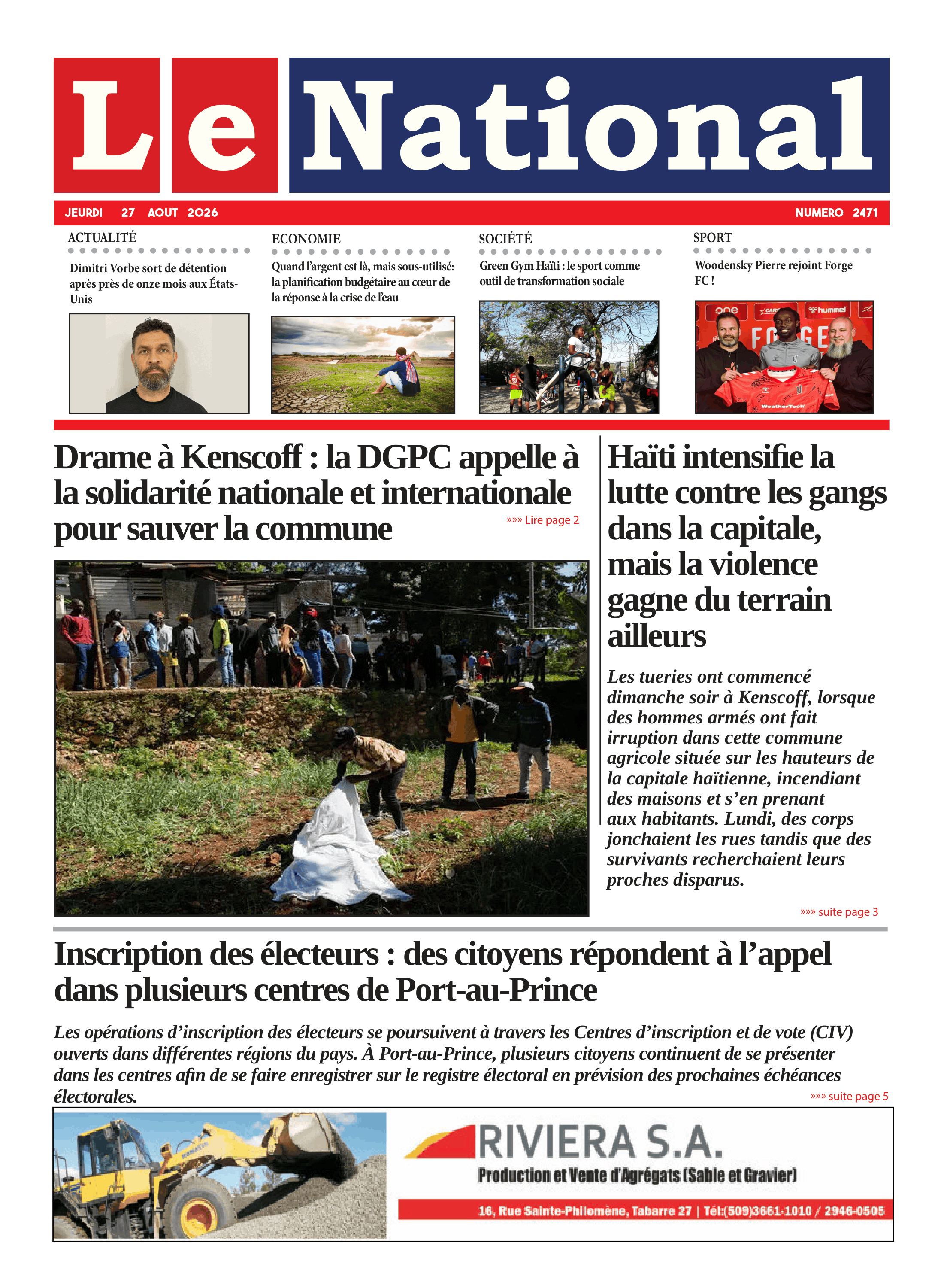Une de l'édition 2471