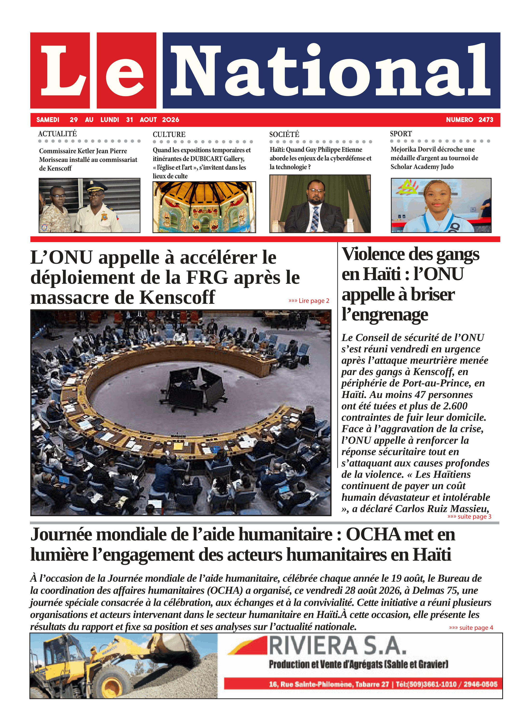 Une de l'édition 2473