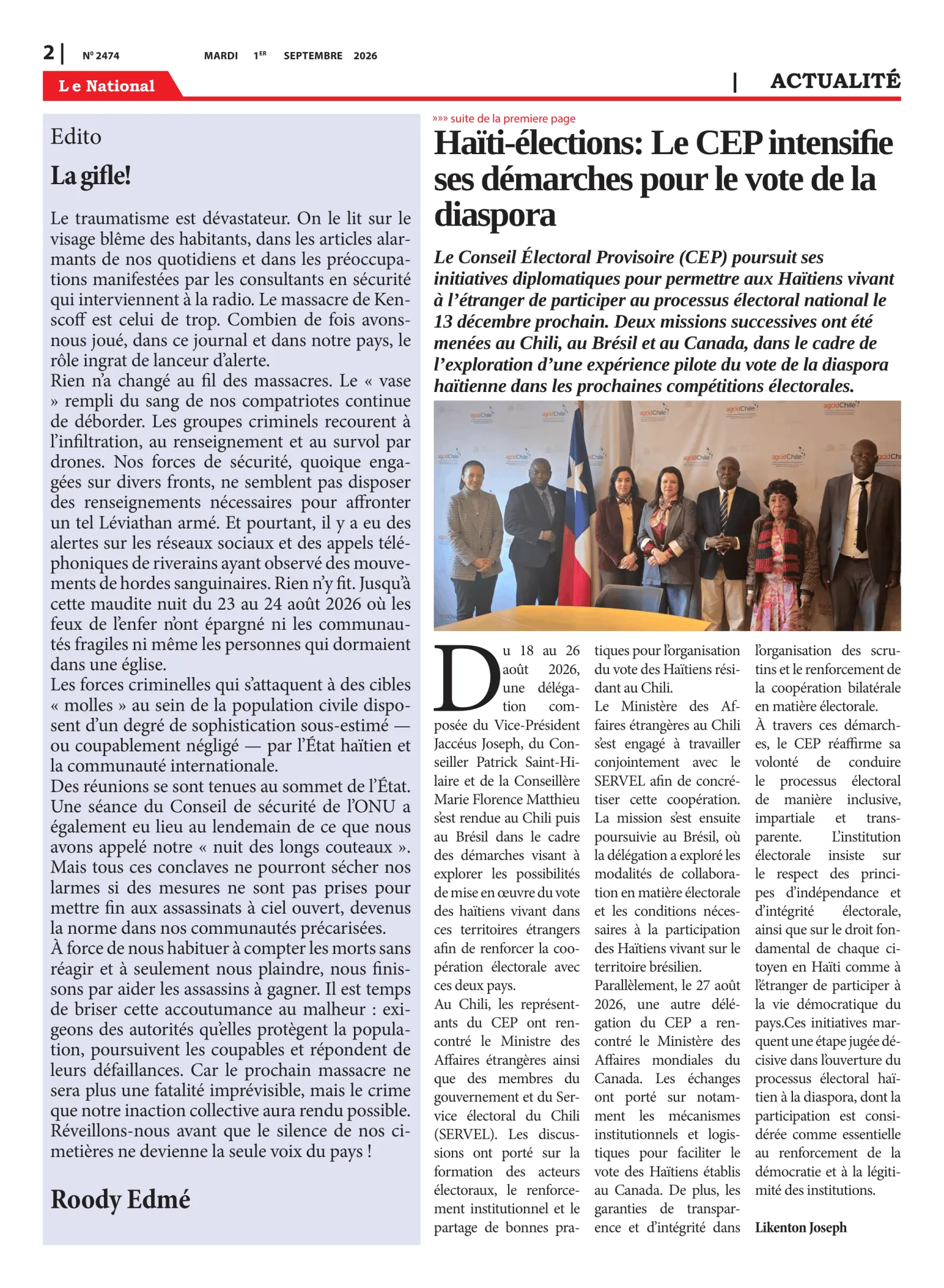 Page 2 de l'édition 2474