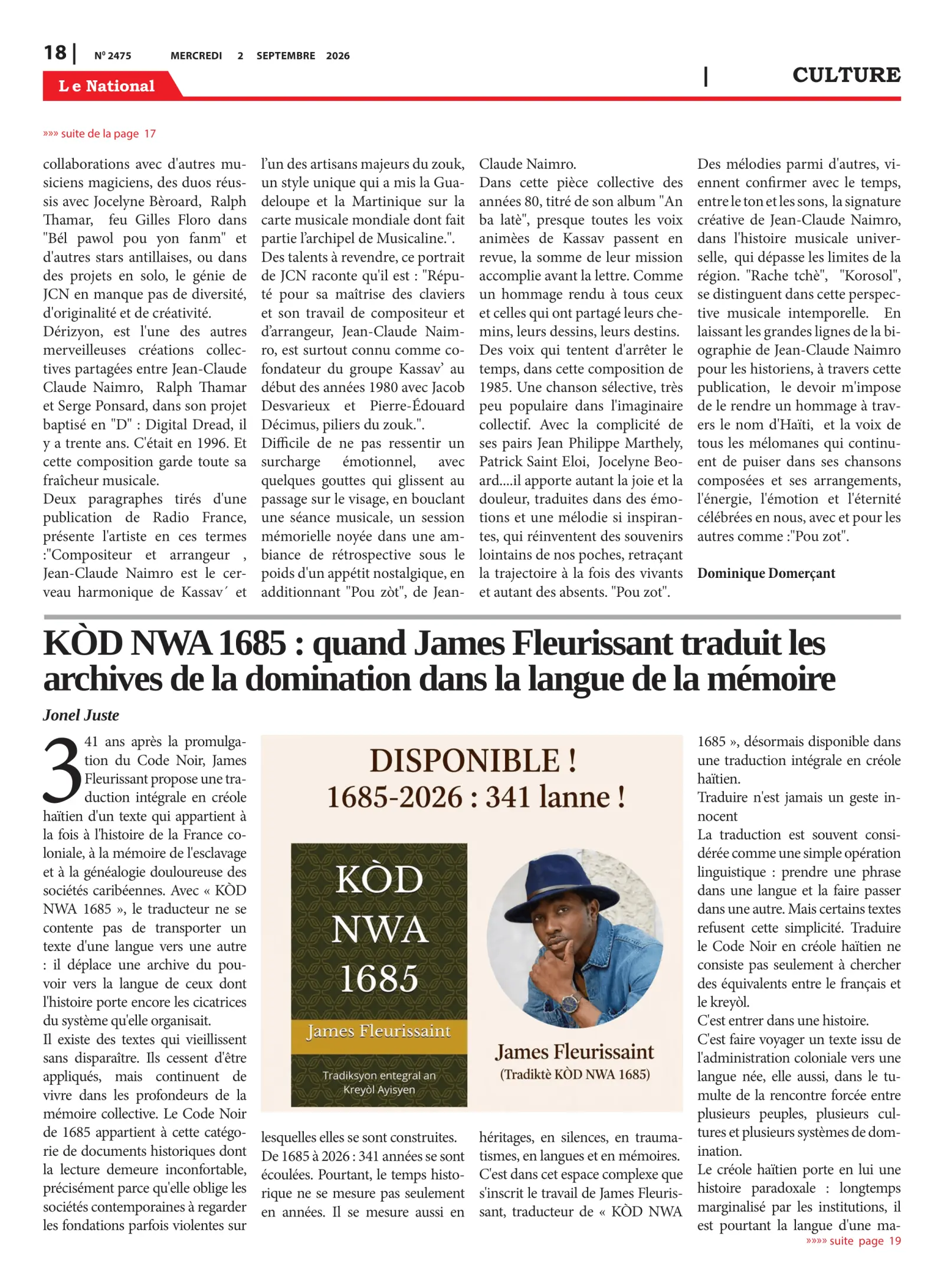 Page 18 de l'édition 2475