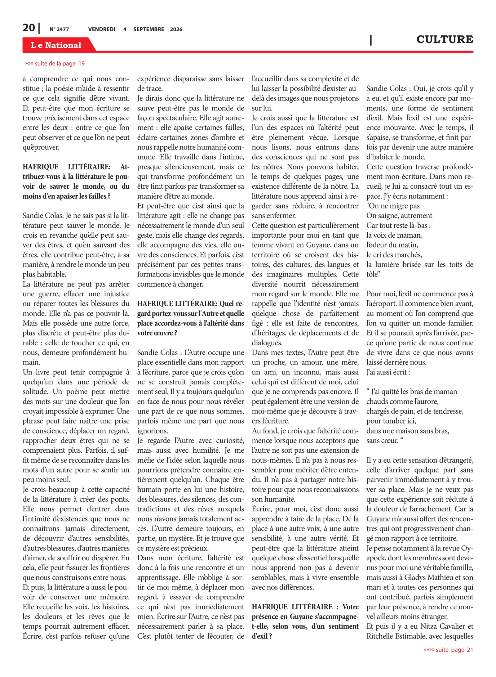 Page 20 de l'édition 2477