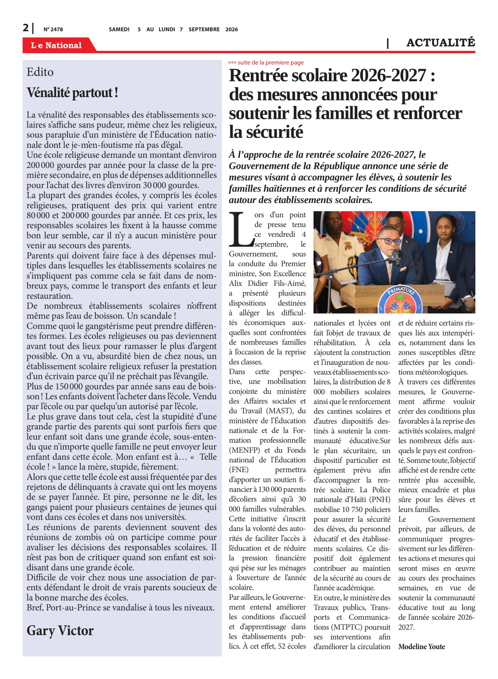 Page 2 de l'édition 2478