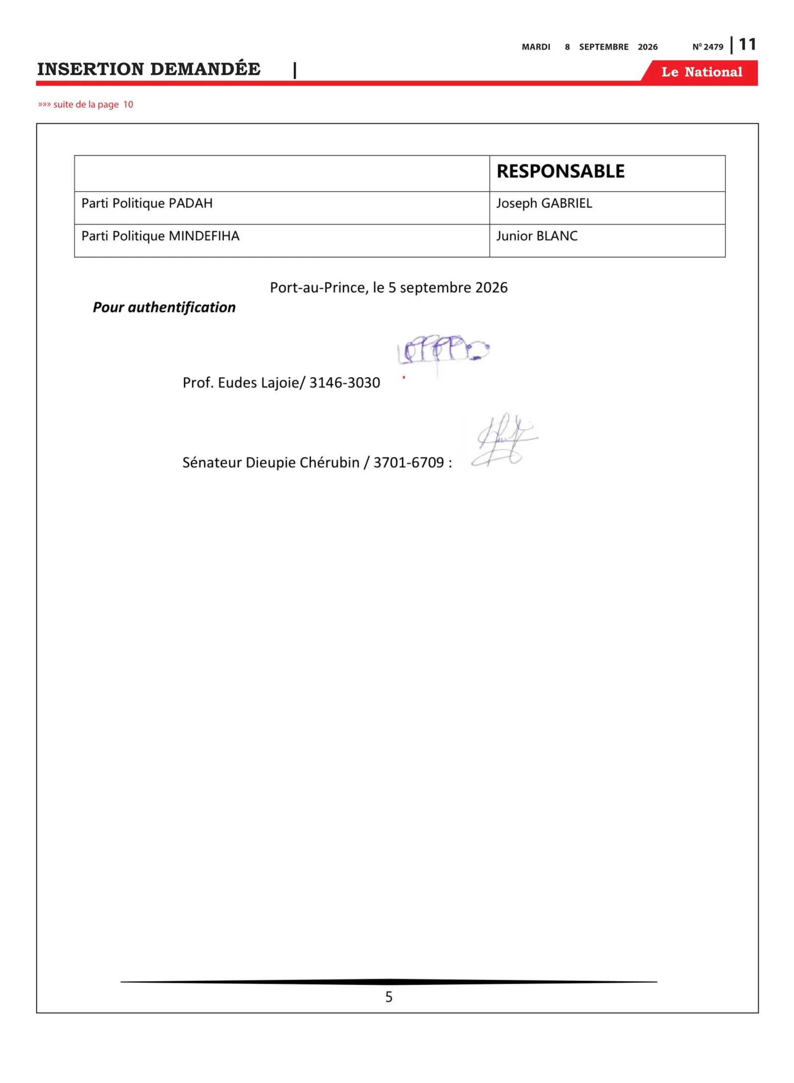 Page 11 de l'édition 2479