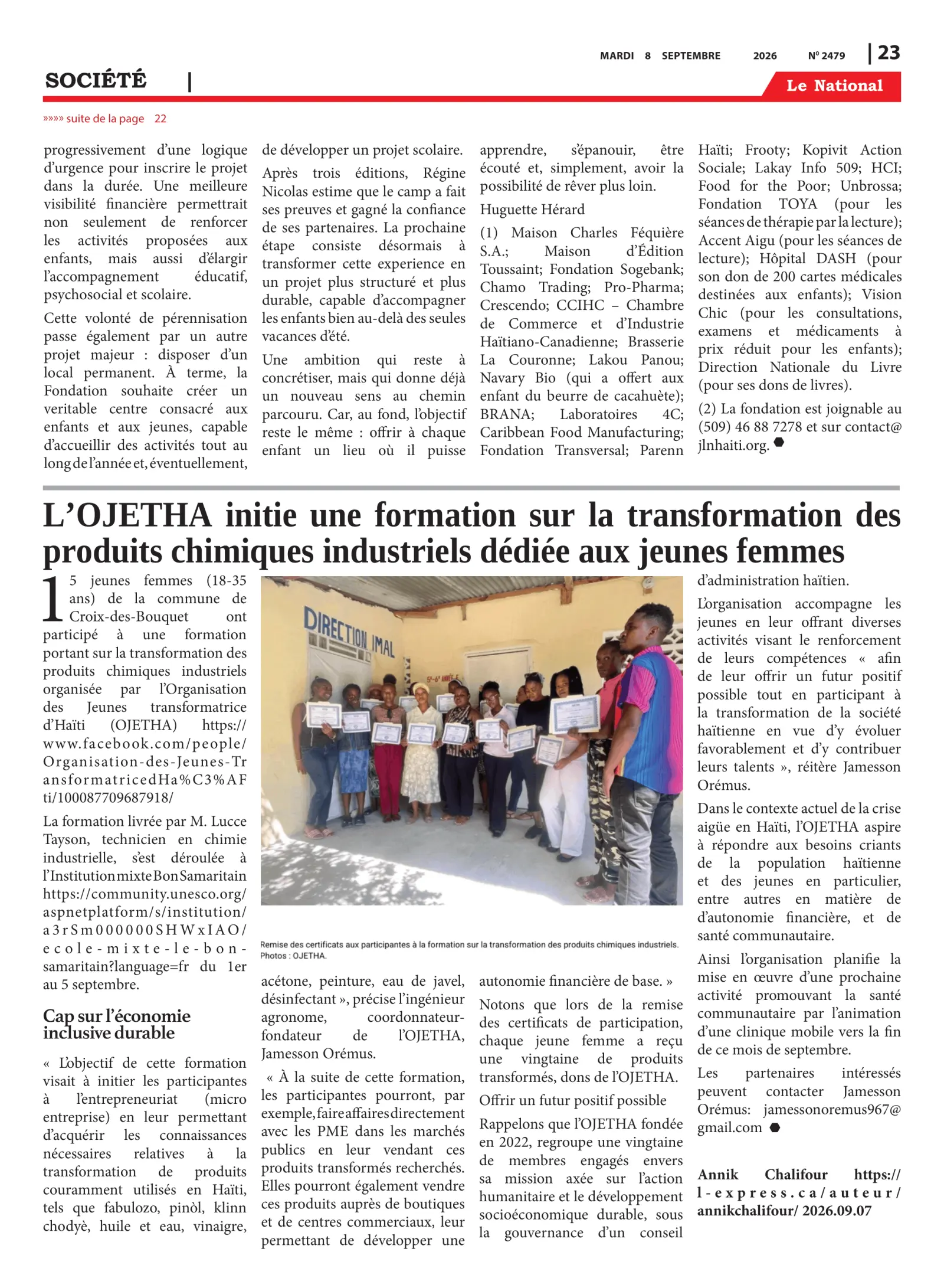 Page 23 de l'édition 2479