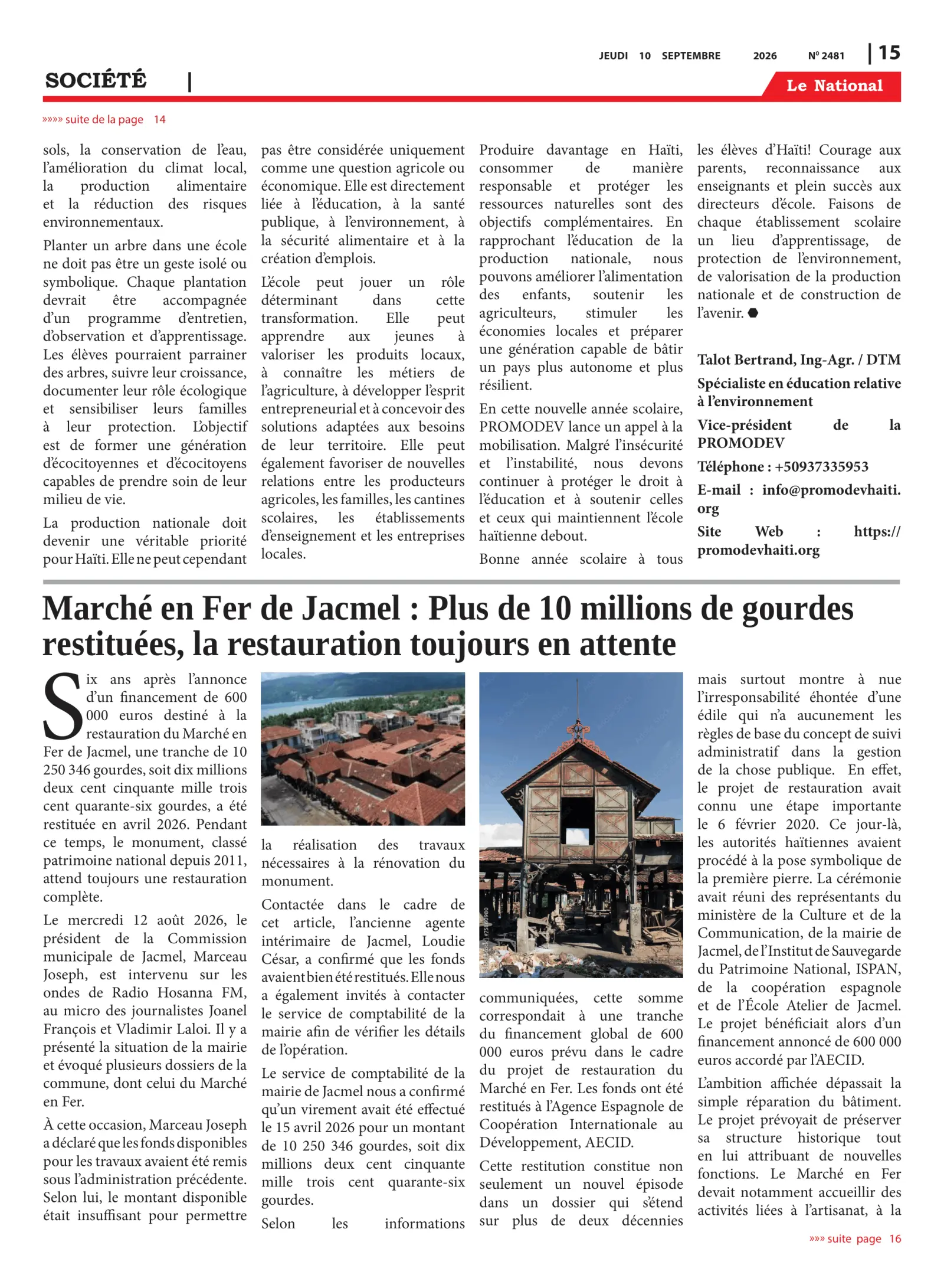Page 15 de l'édition 2481