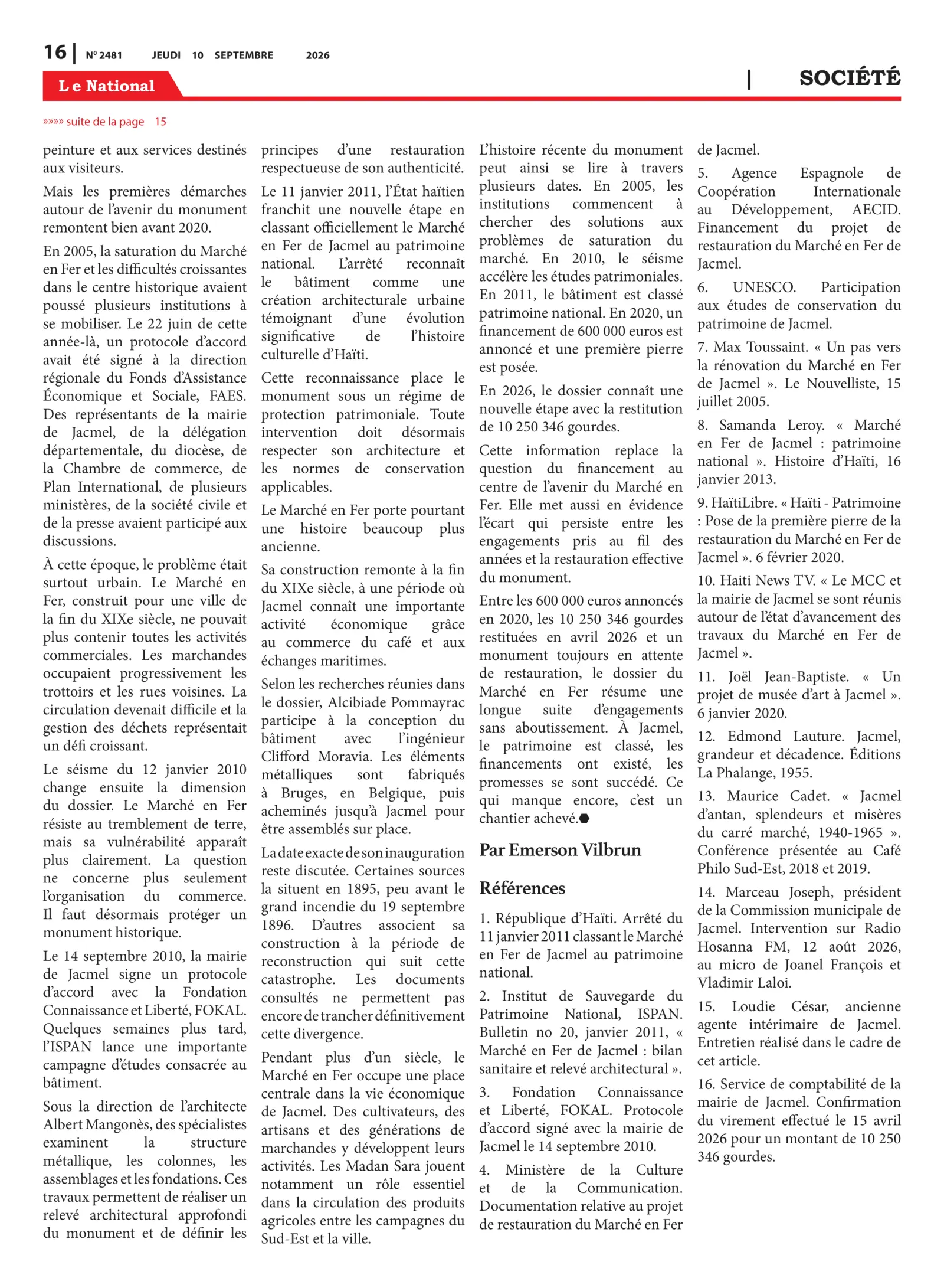 Page 16 de l'édition 2481