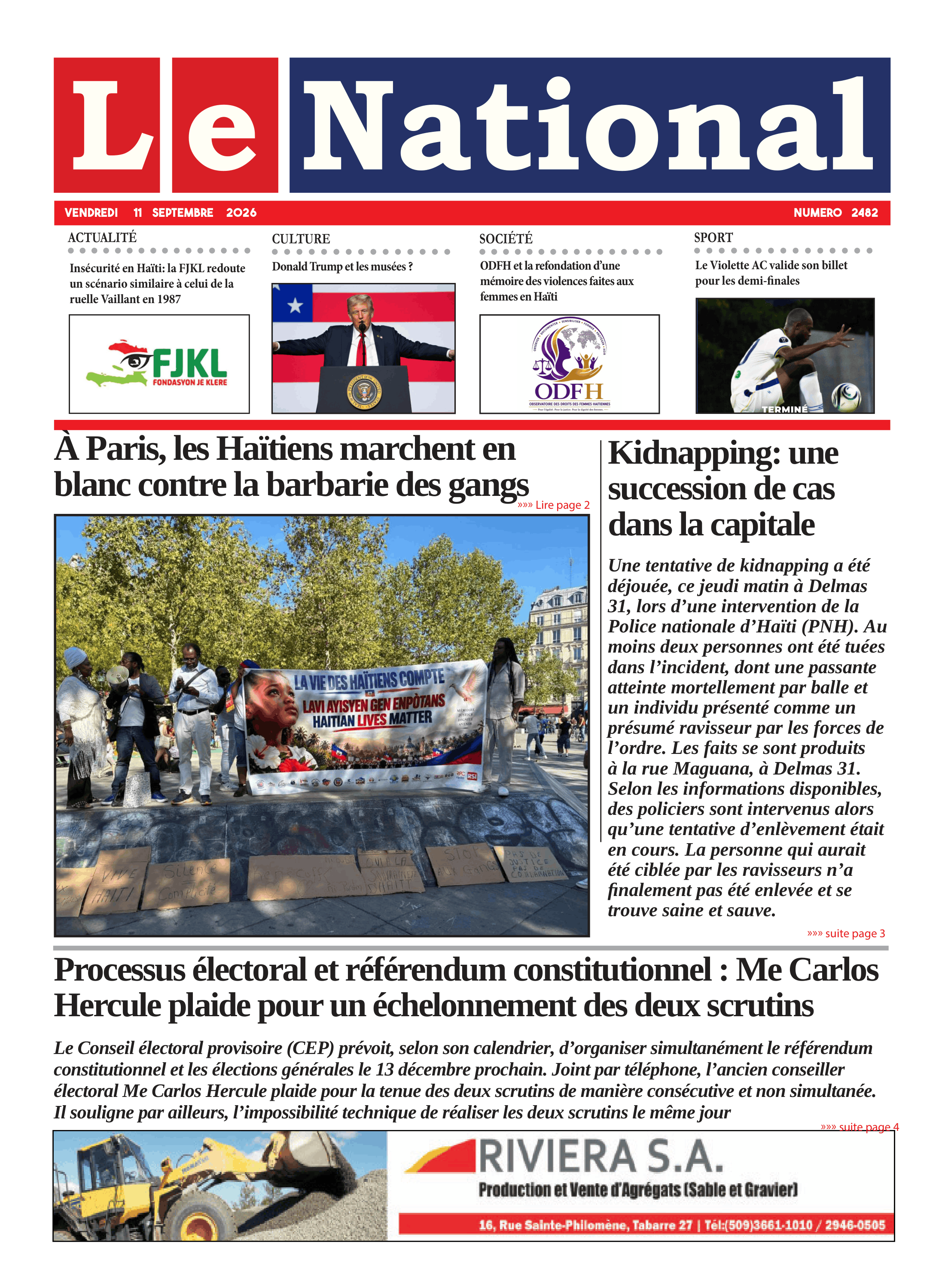 Une de l'édition 2482