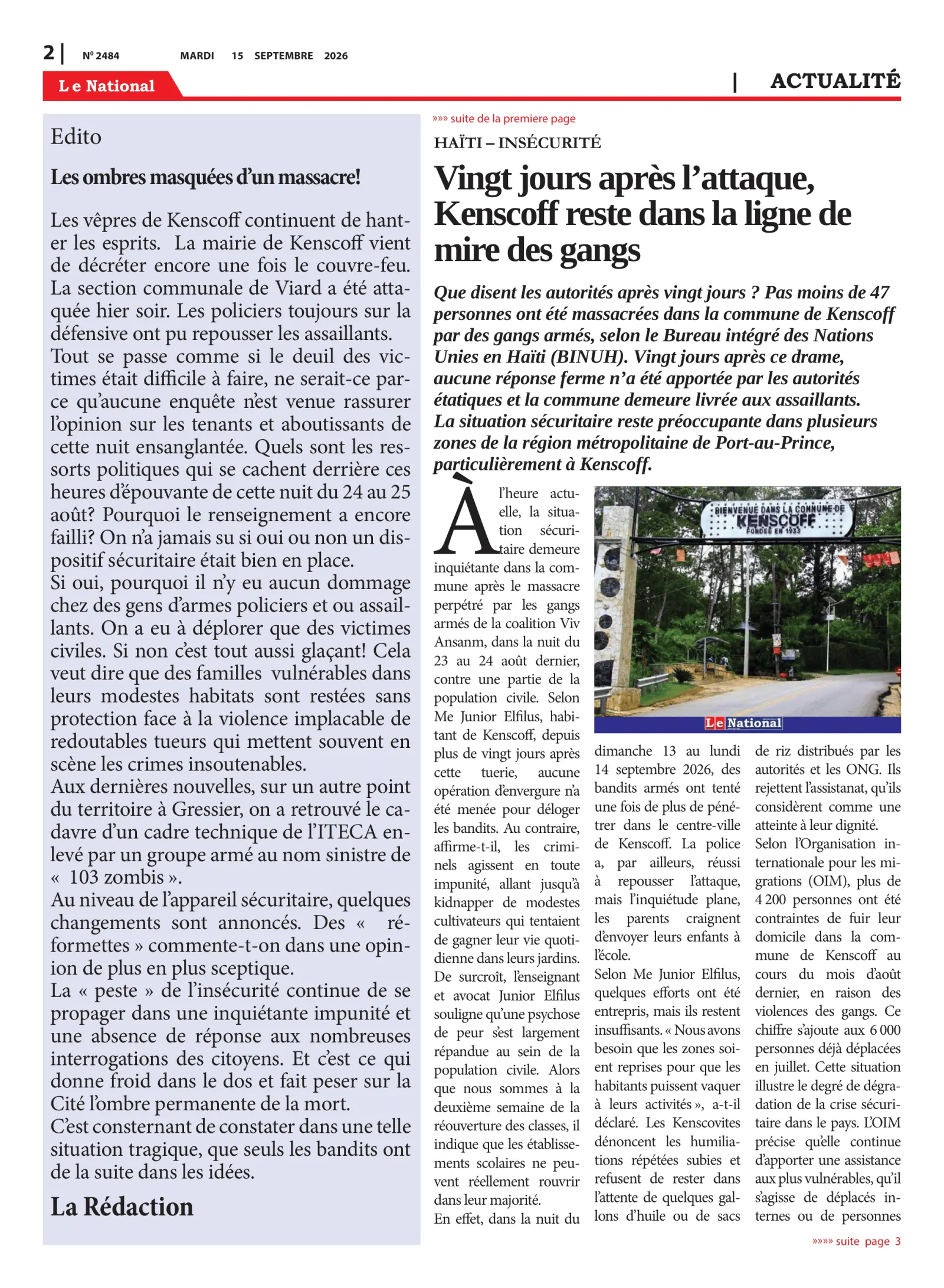Page 2 de l'édition 2484