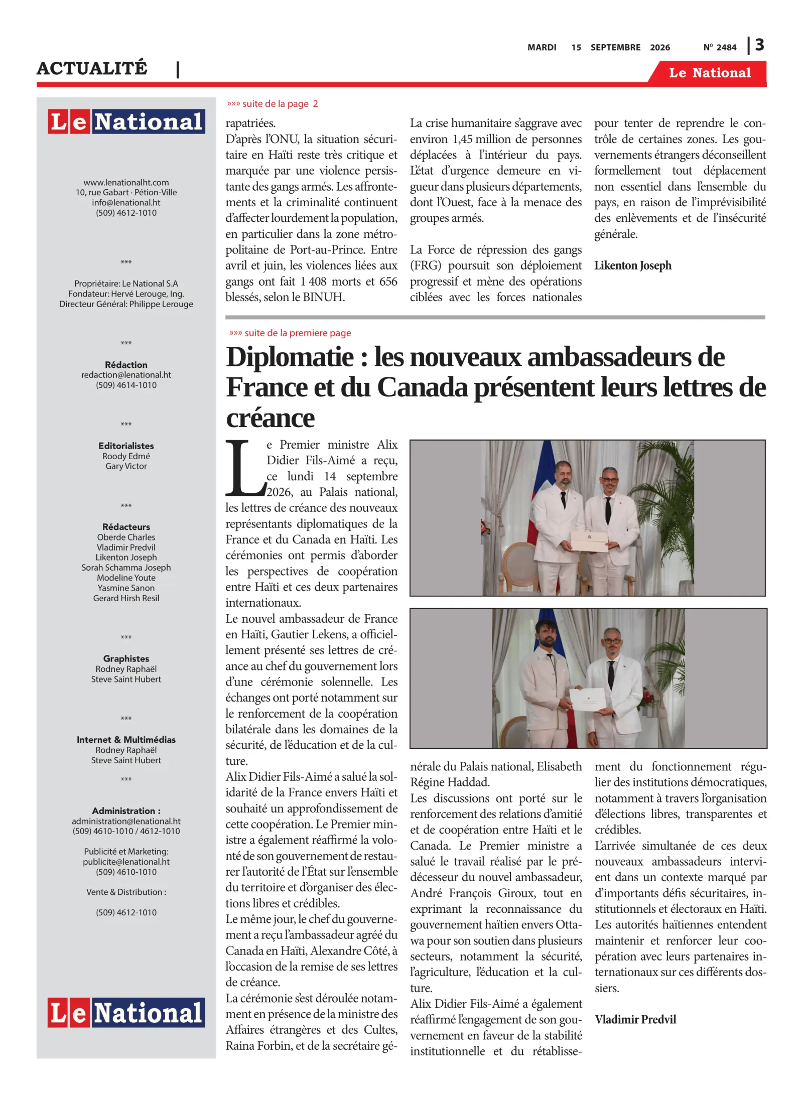 Page 3 de l'édition 2484