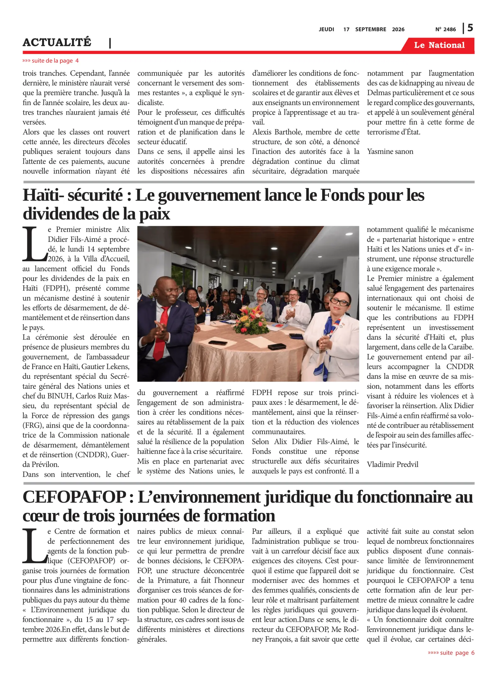 Page 5 de l'édition 2486