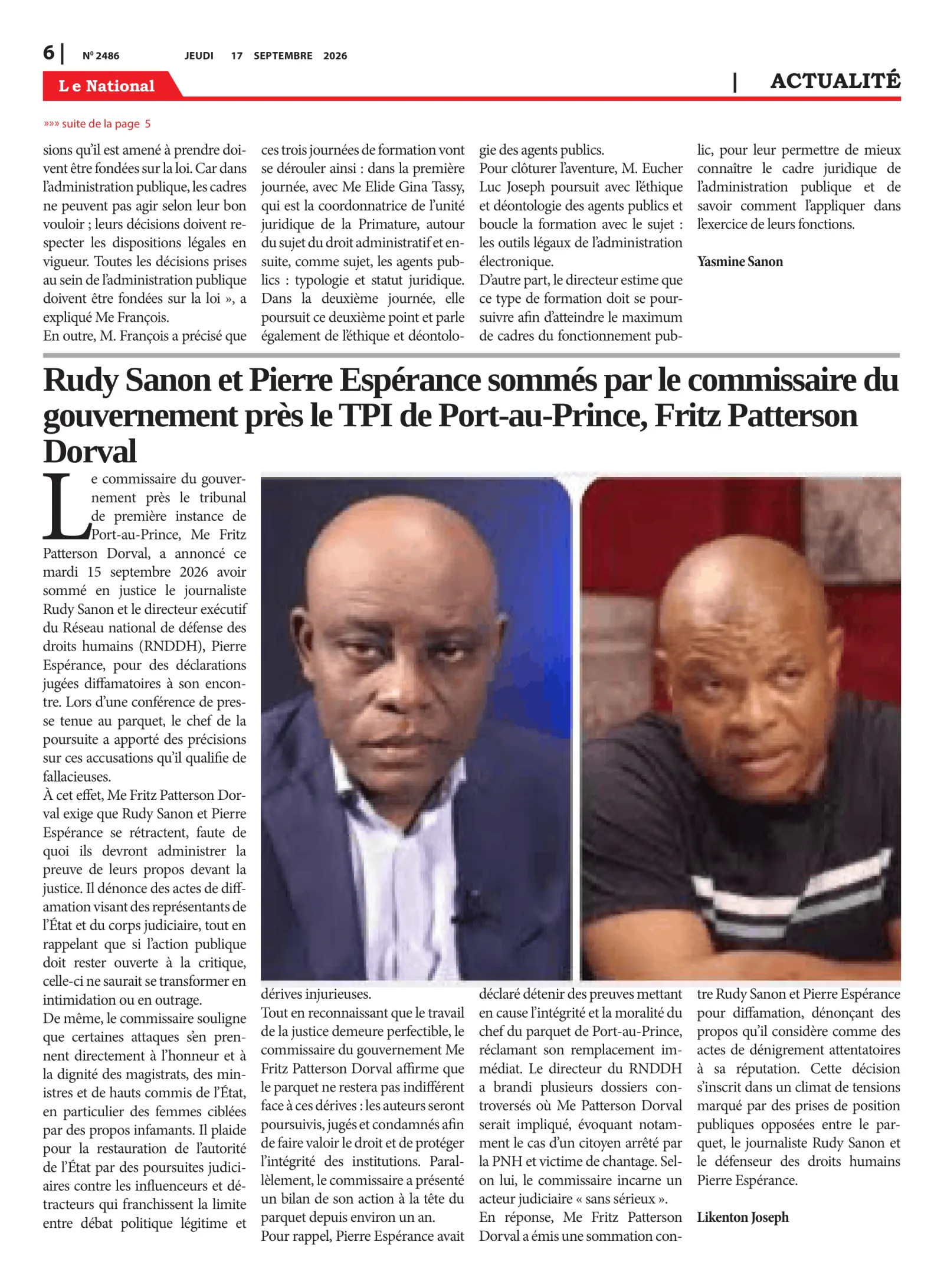 Page 6 de l'édition 2486