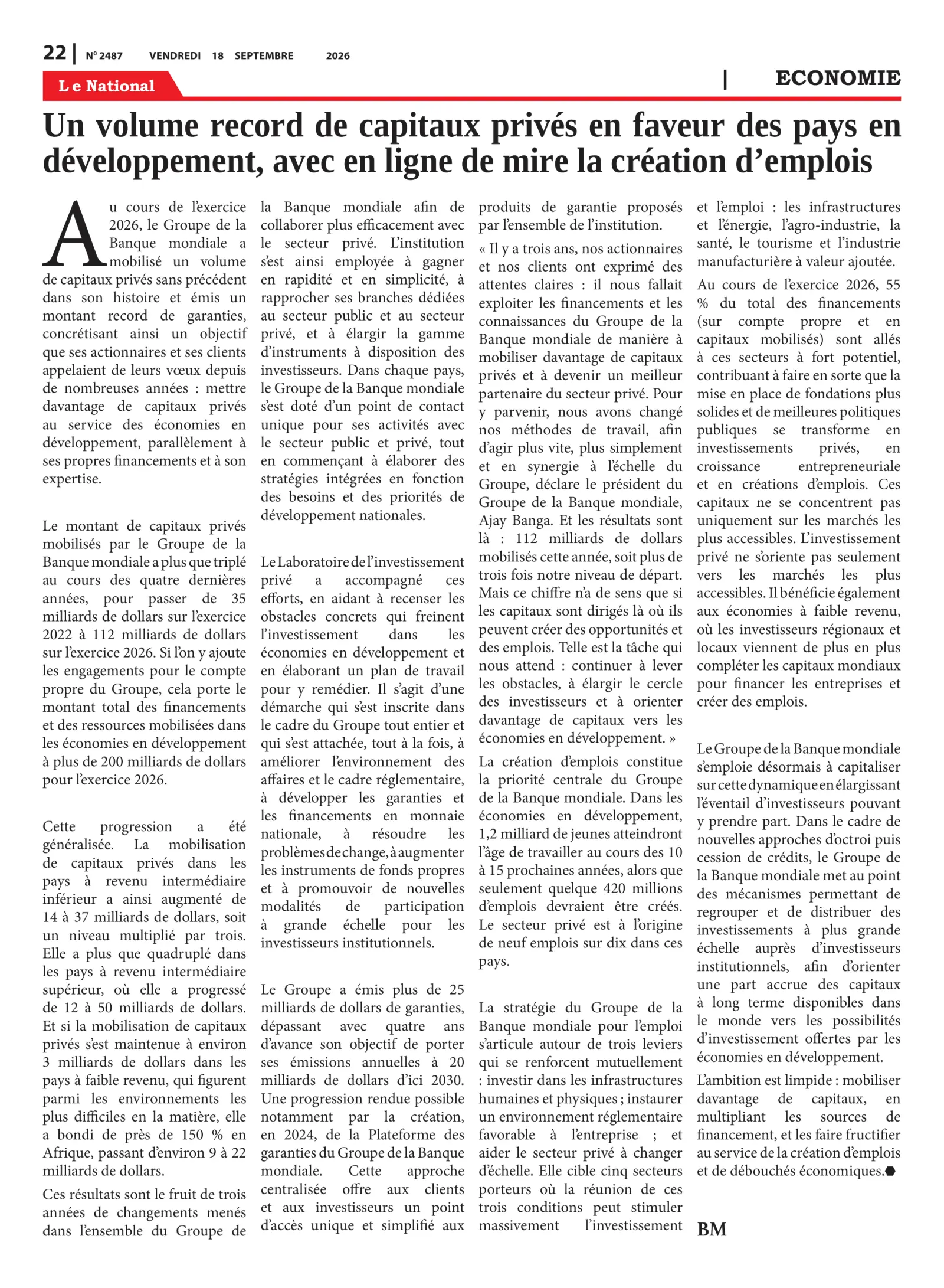 Page 22 de l'édition 2487