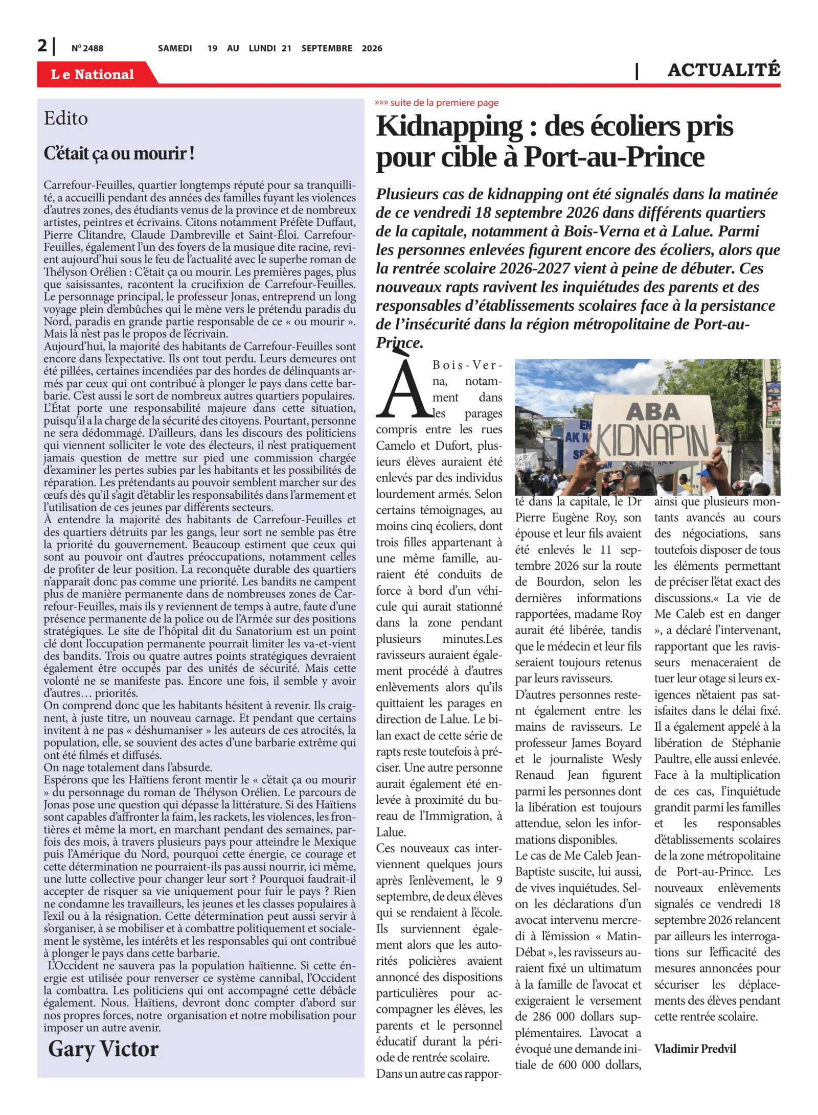 Page 2 de l'édition 2488