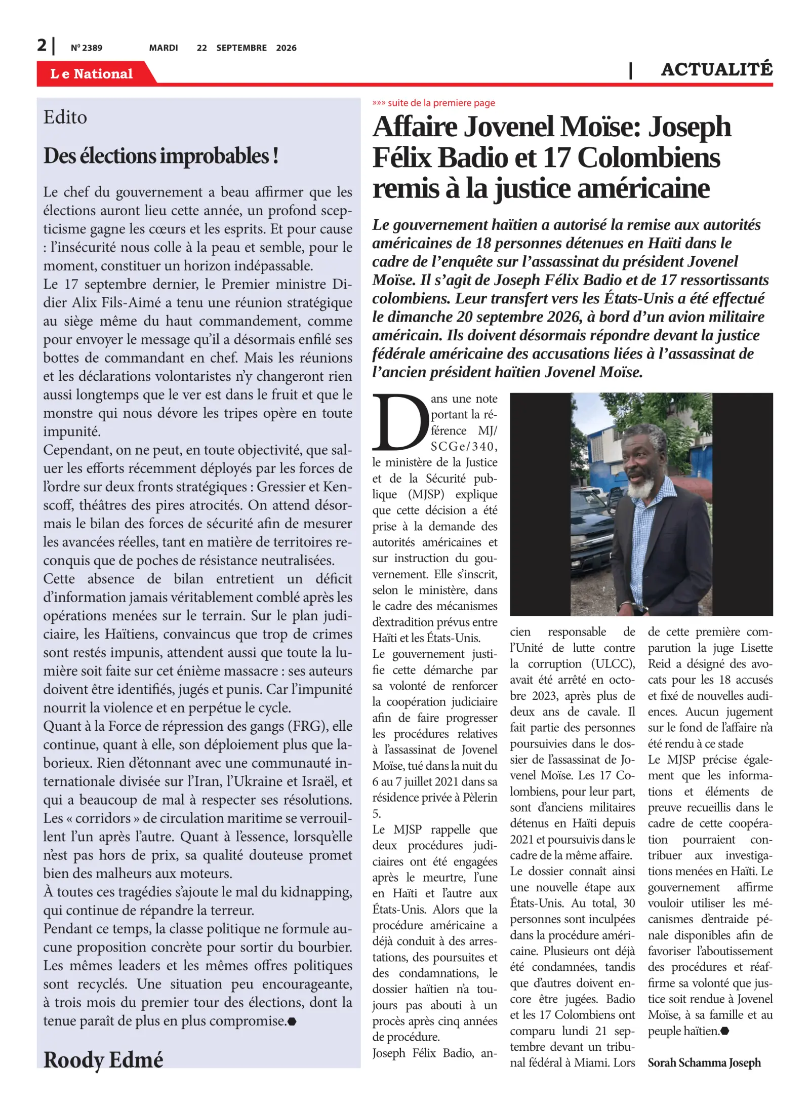 Page 2 de l'édition 2489
