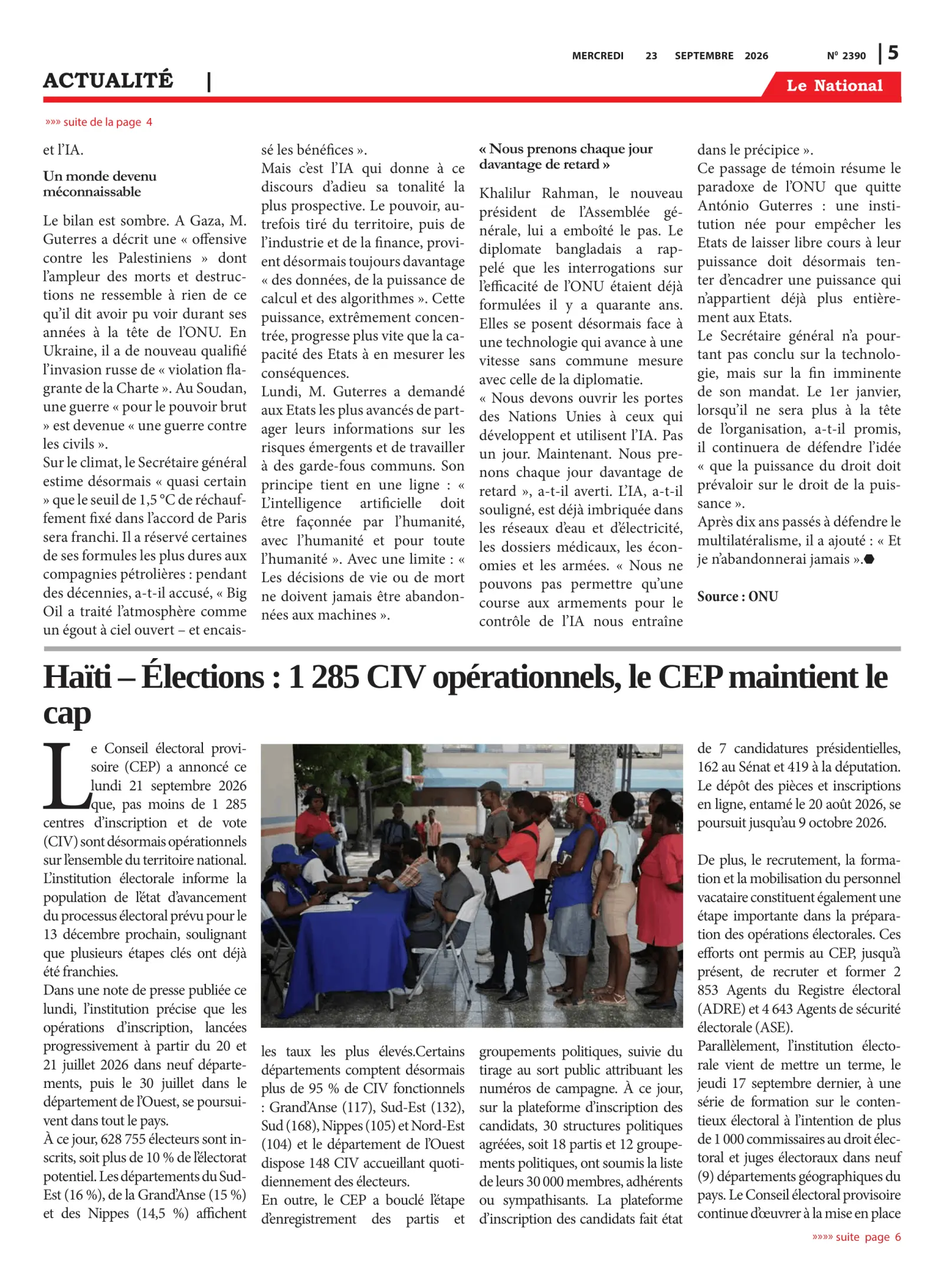 Page 5 de l'édition 2490