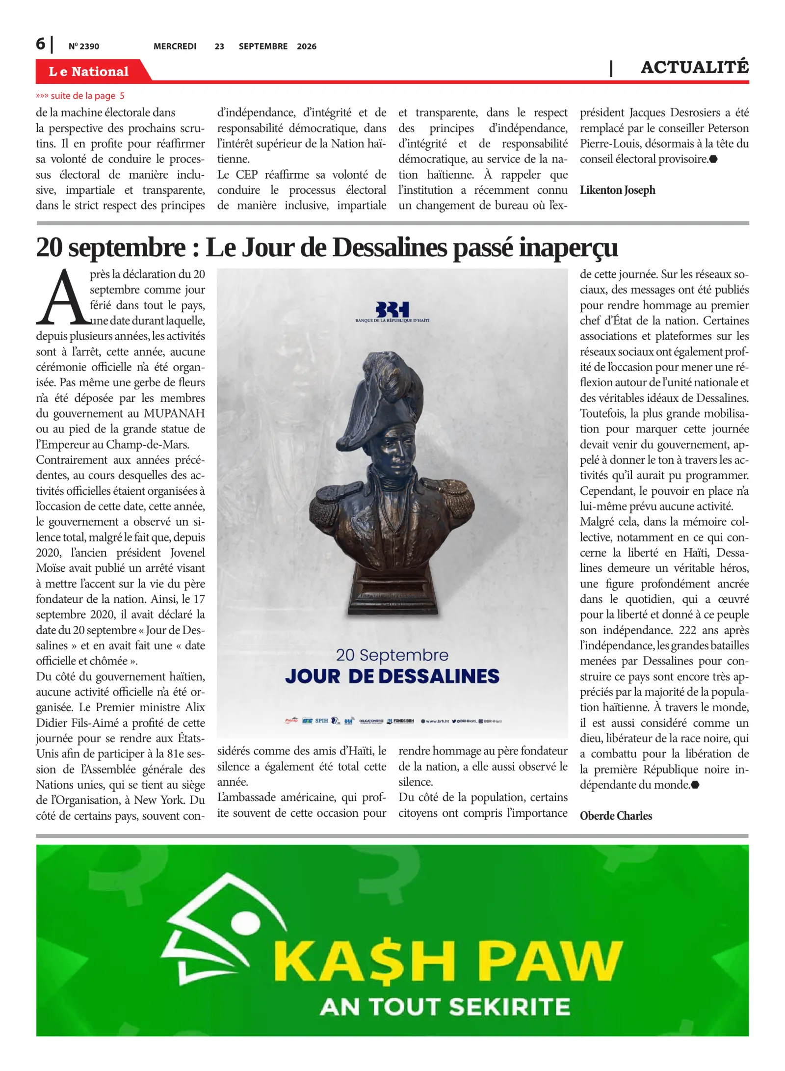 Page 6 de l'édition 2490