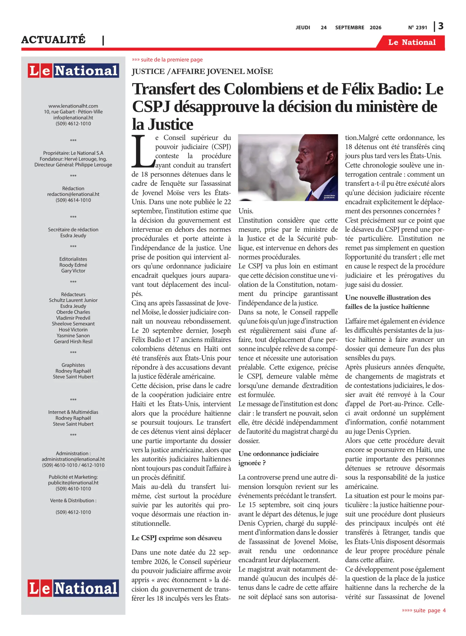 Page 3 de l'édition 2491