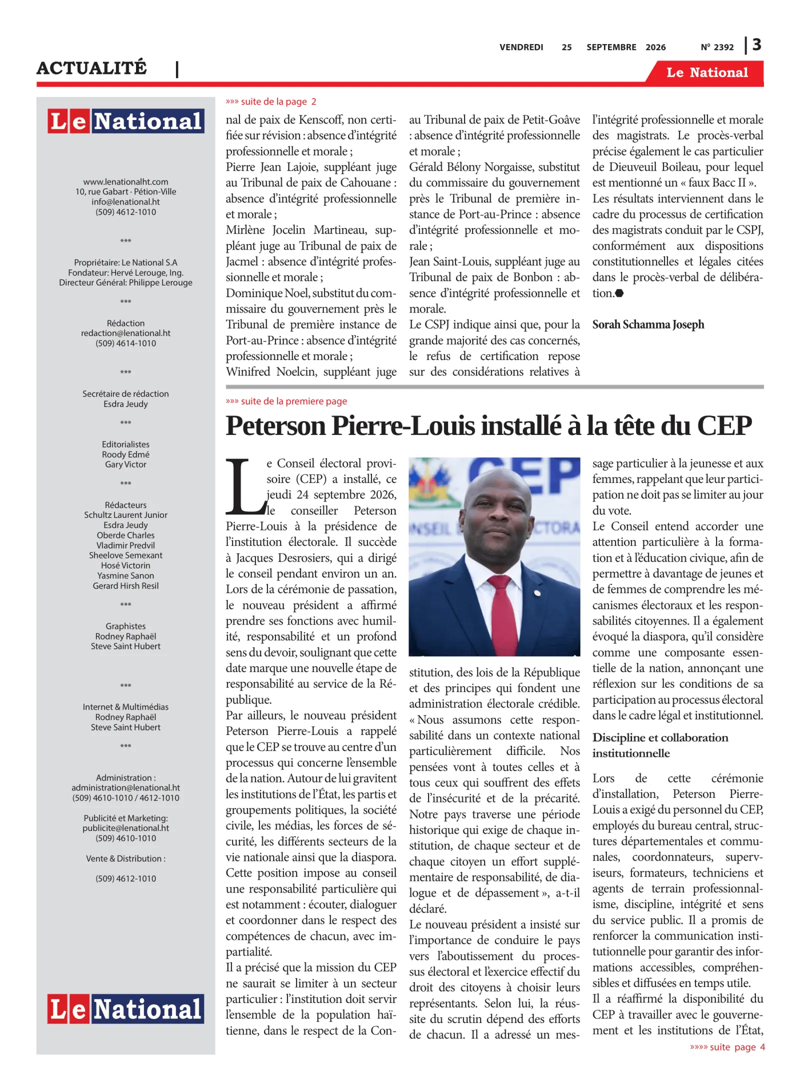 Page 3 de l'édition 2492