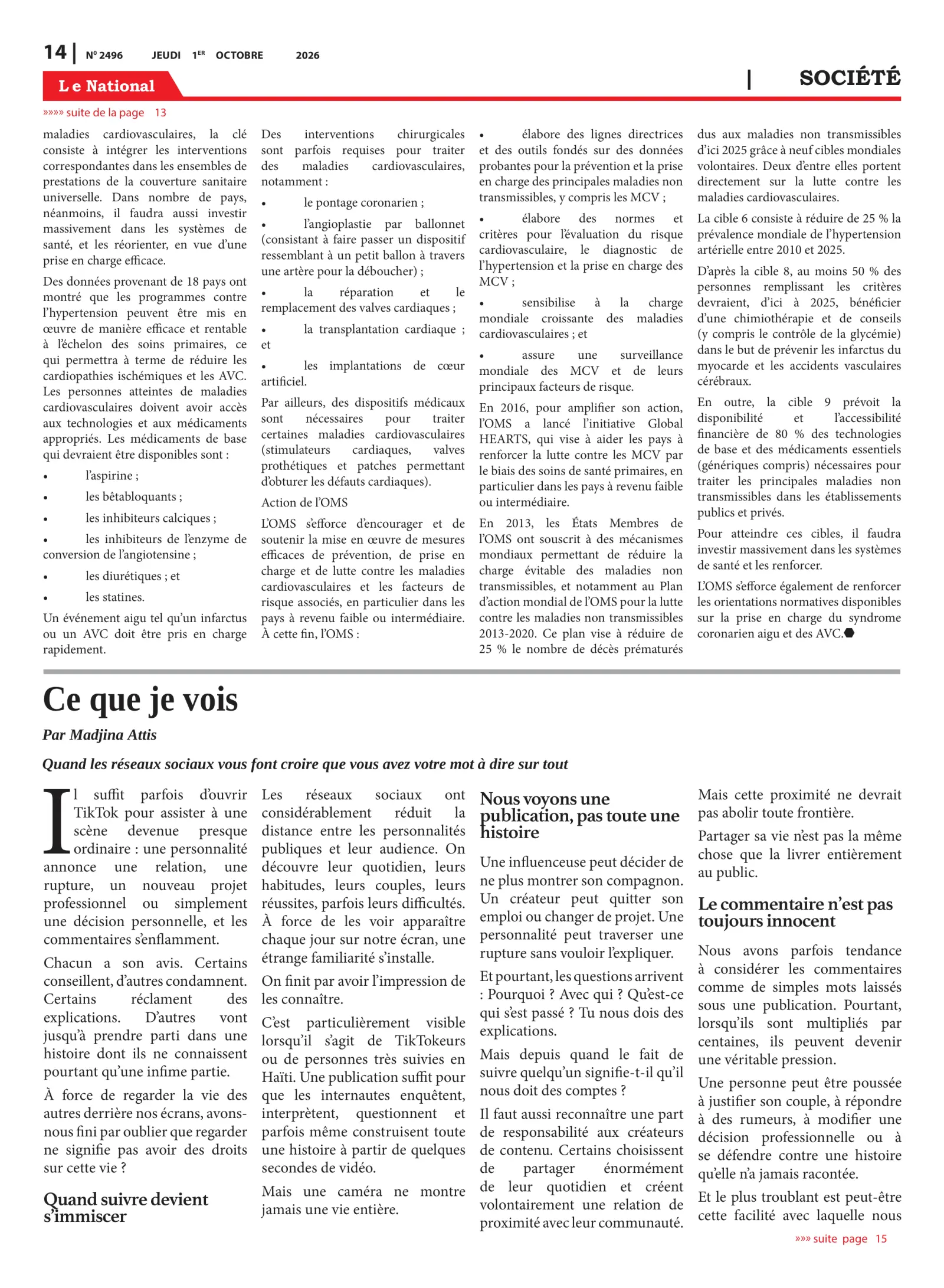 Page 14 de l'édition 2496