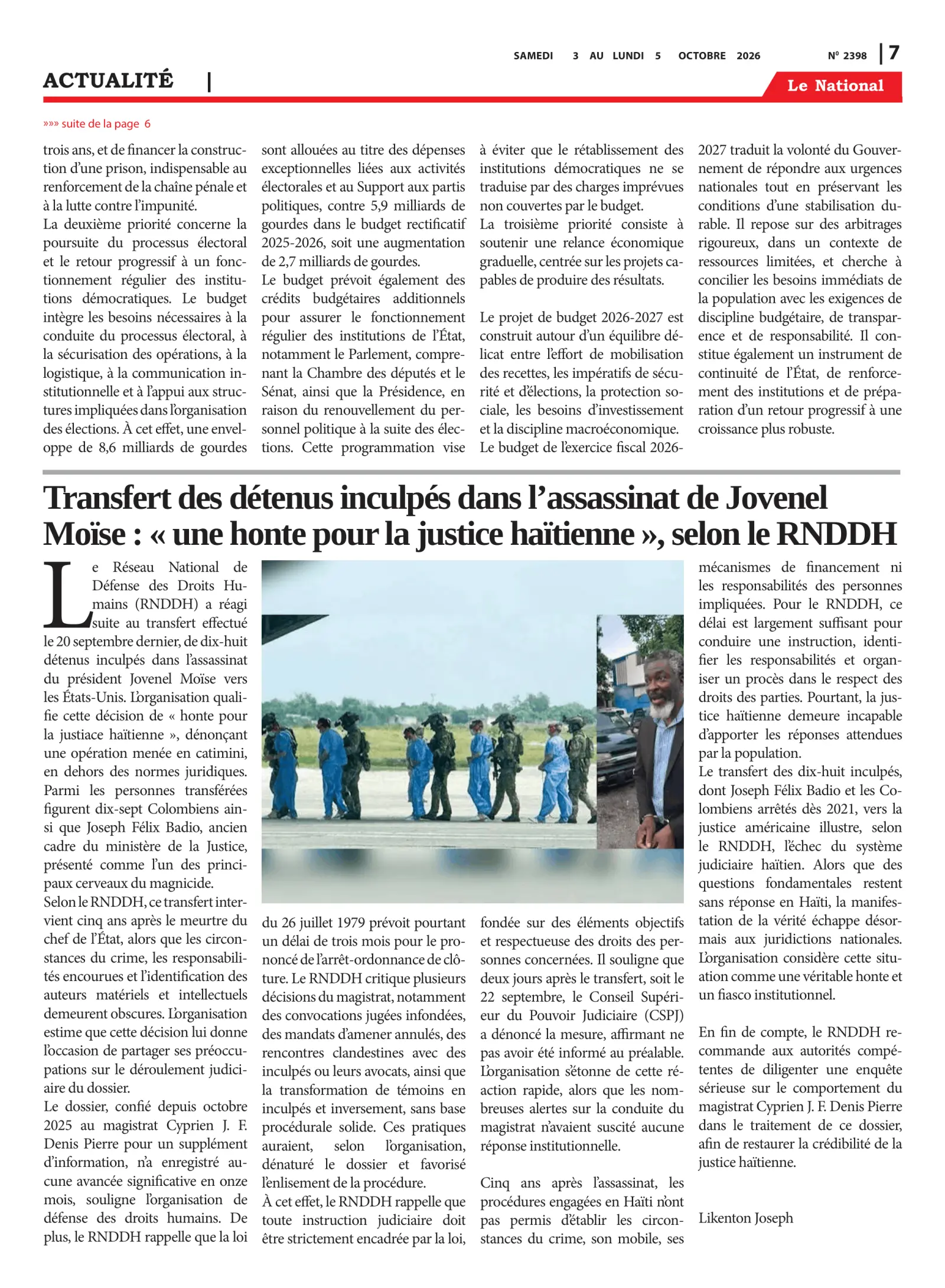 Page 7 de l'édition 2498