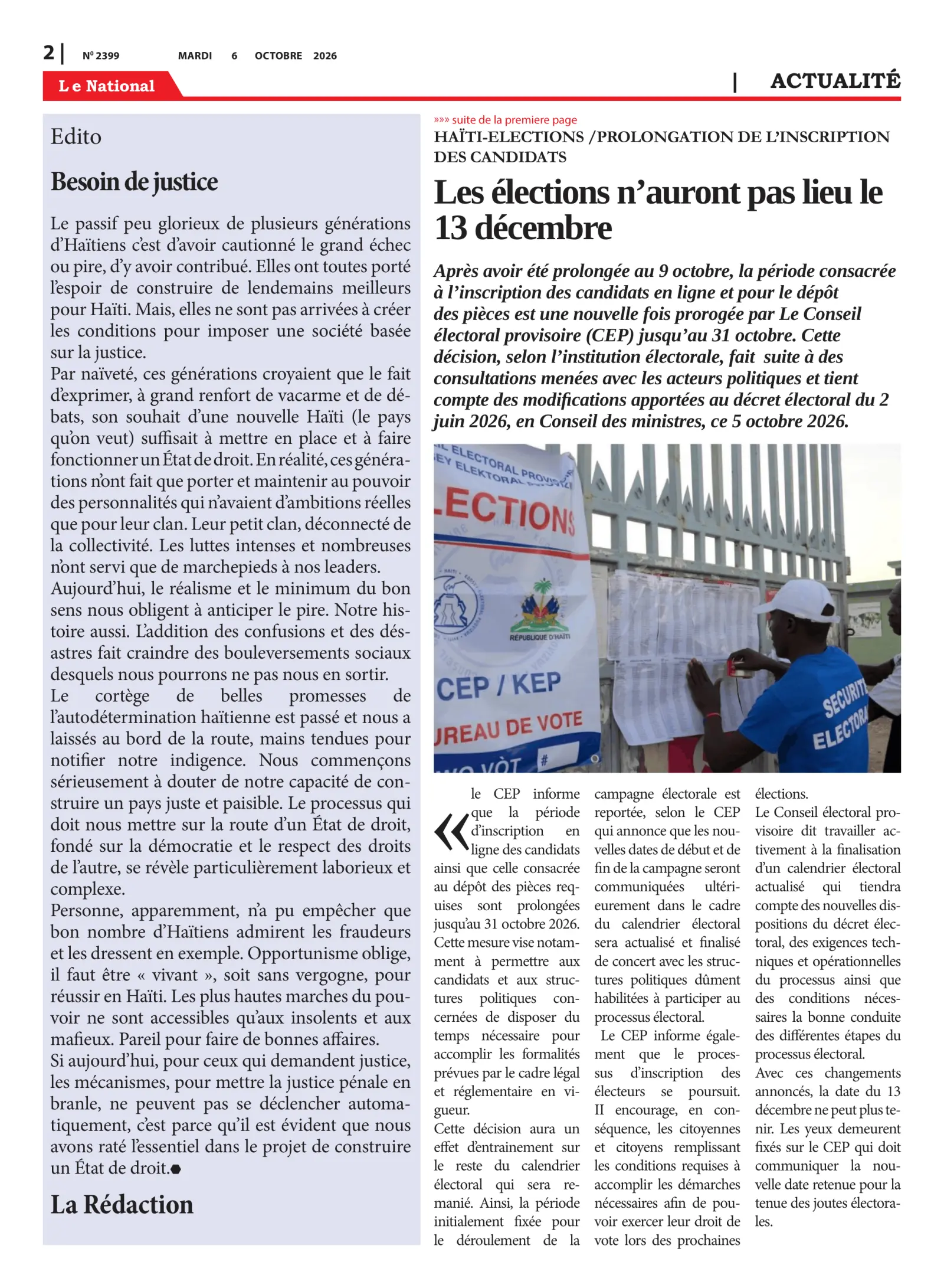 Page 2 de l'édition 2499