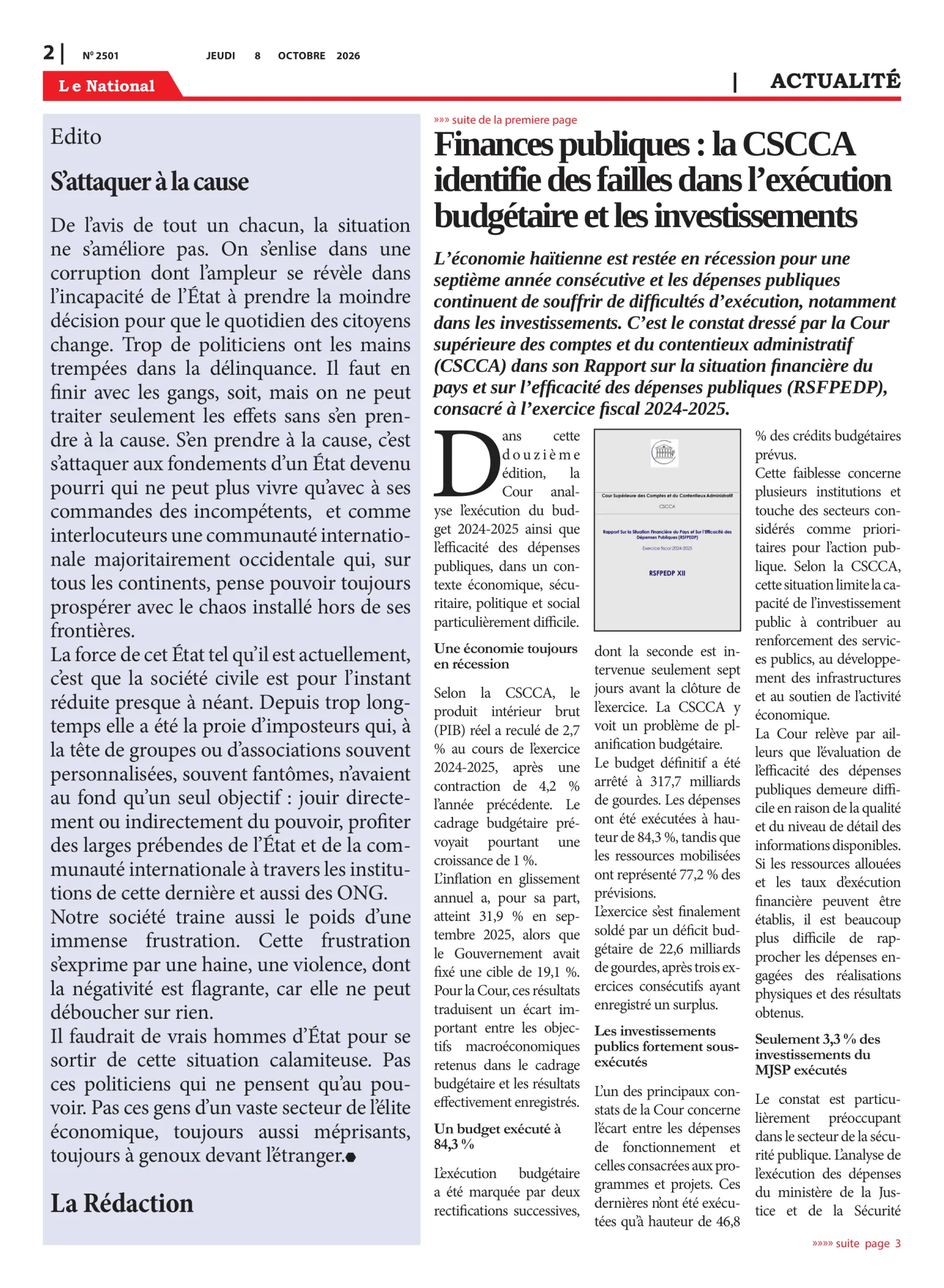 Page 2 de l'édition 2501