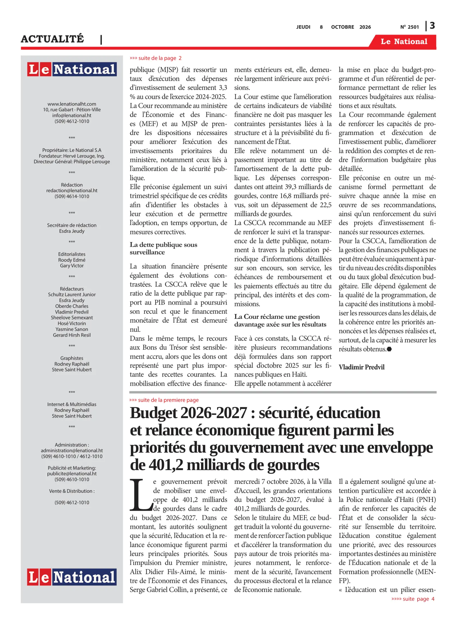 Page 3 de l'édition 2501