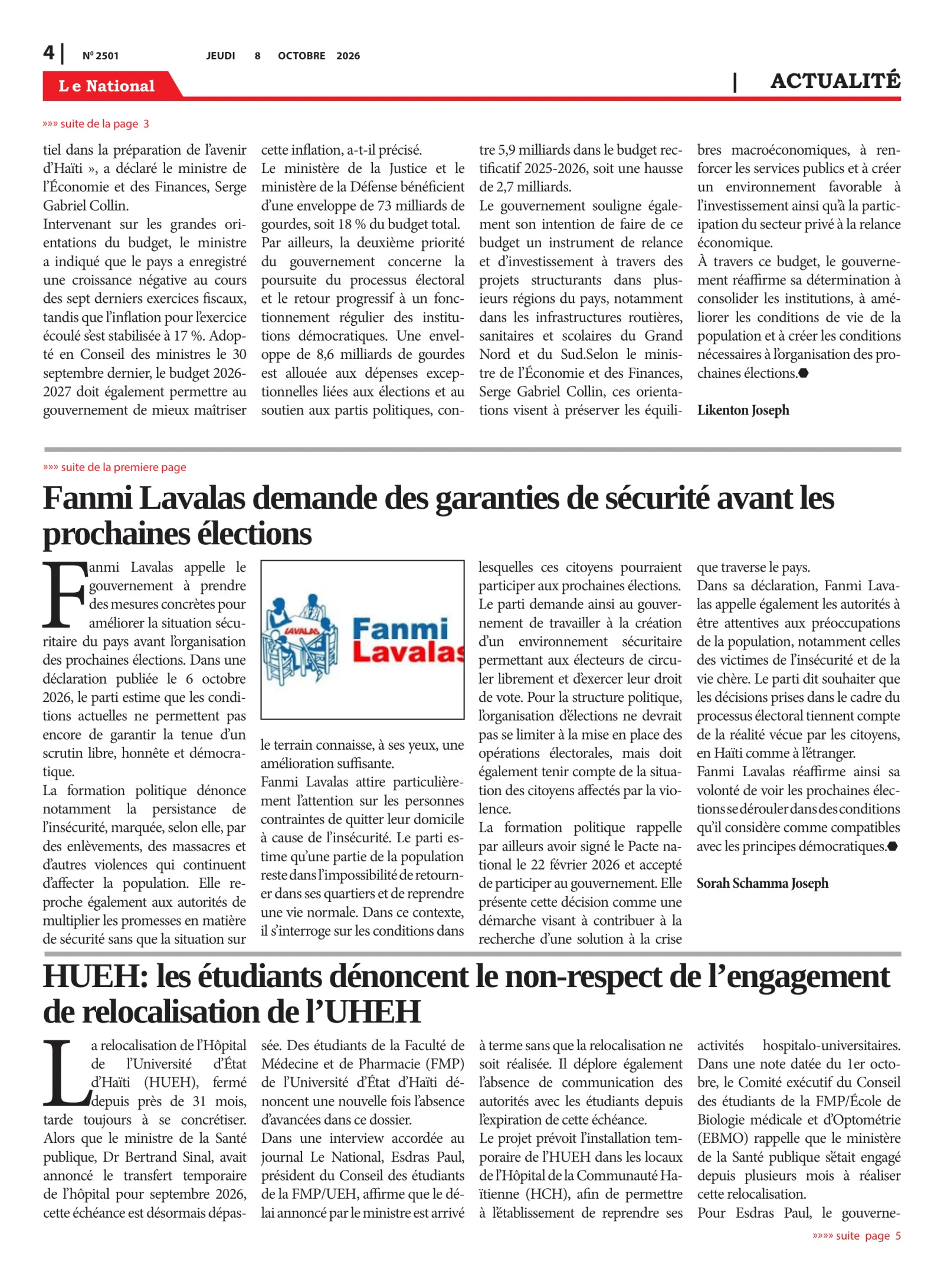 Page 4 de l'édition 2501